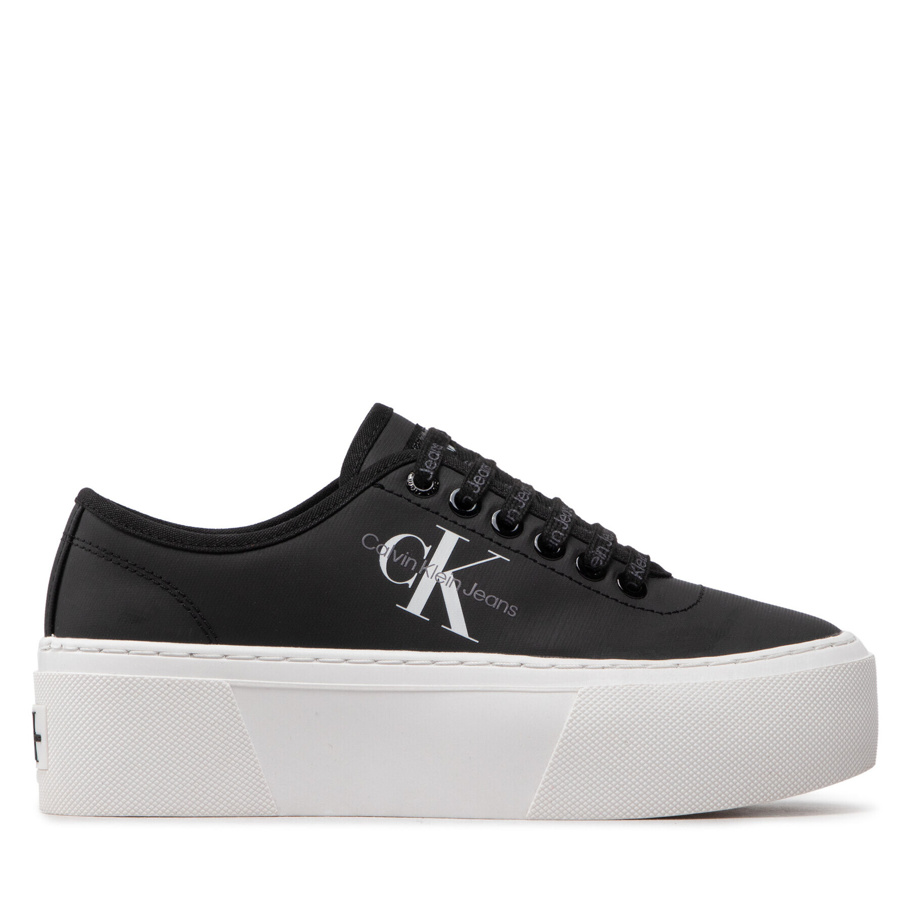 Calvin Klein Jeans Tenisky Cupsole Flatform Laceup Low Txt YW0YW00766 Černá - Pepit.cz