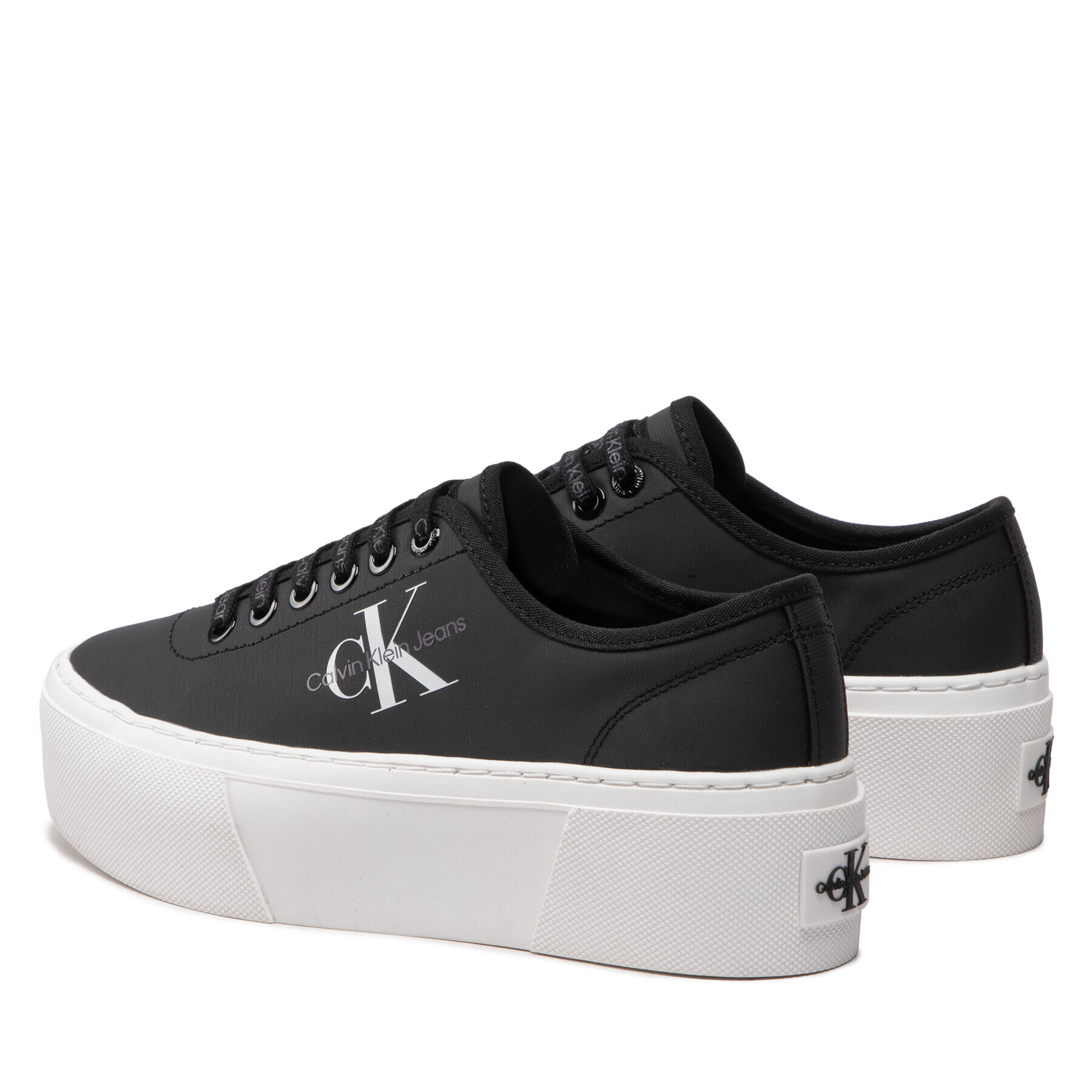 Calvin Klein Jeans Tenisky Cupsole Flatform Laceup Low Txt YW0YW00766 Černá - Pepit.cz