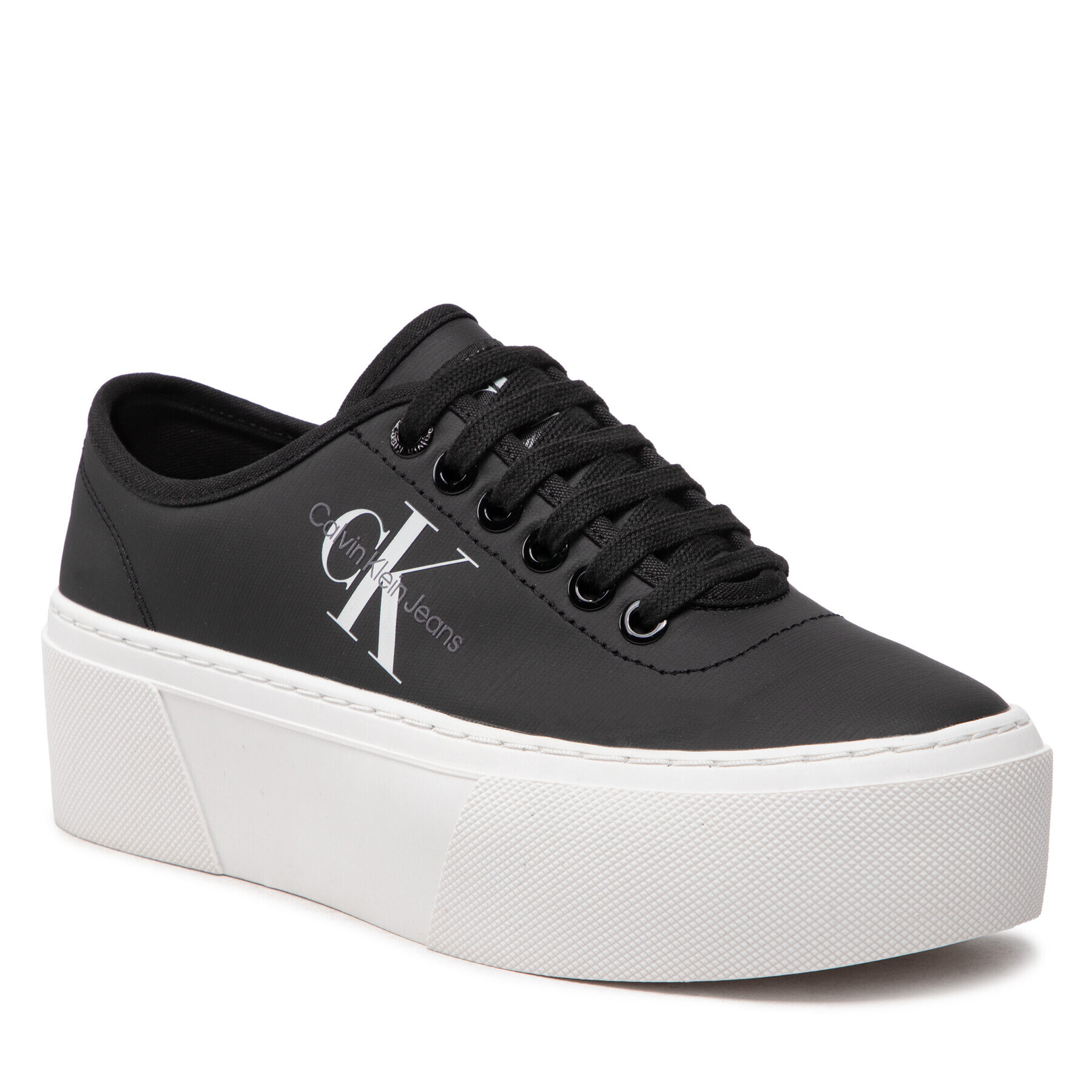 Calvin Klein Jeans Tenisky Cupsole Flatform Laceup Low Txt YW0YW00766 Černá - Pepit.cz