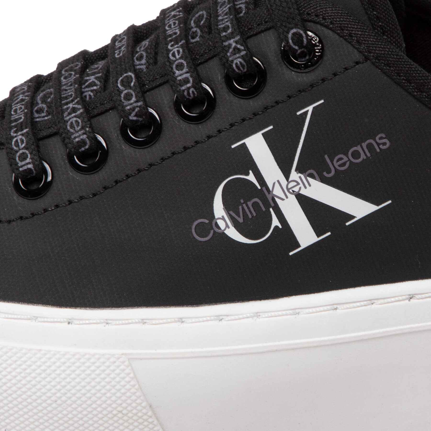 Calvin Klein Jeans Tenisky Cupsole Flatform Laceup Low Txt YW0YW00766 Černá - Pepit.cz