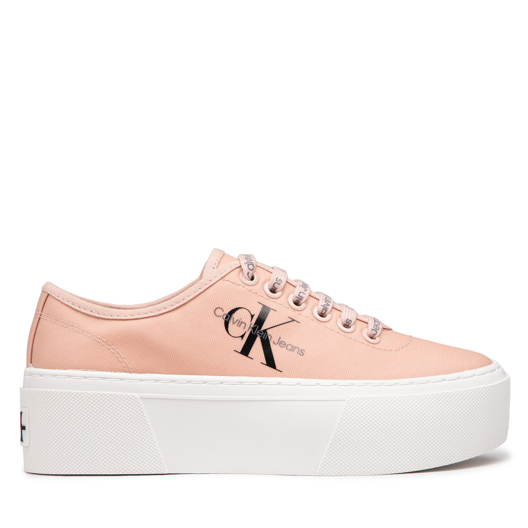 Calvin Klein Jeans Tenisky Cupsole Flatform Laceup Low Txt YW0YW00766TKY Růžová - Pepit.cz