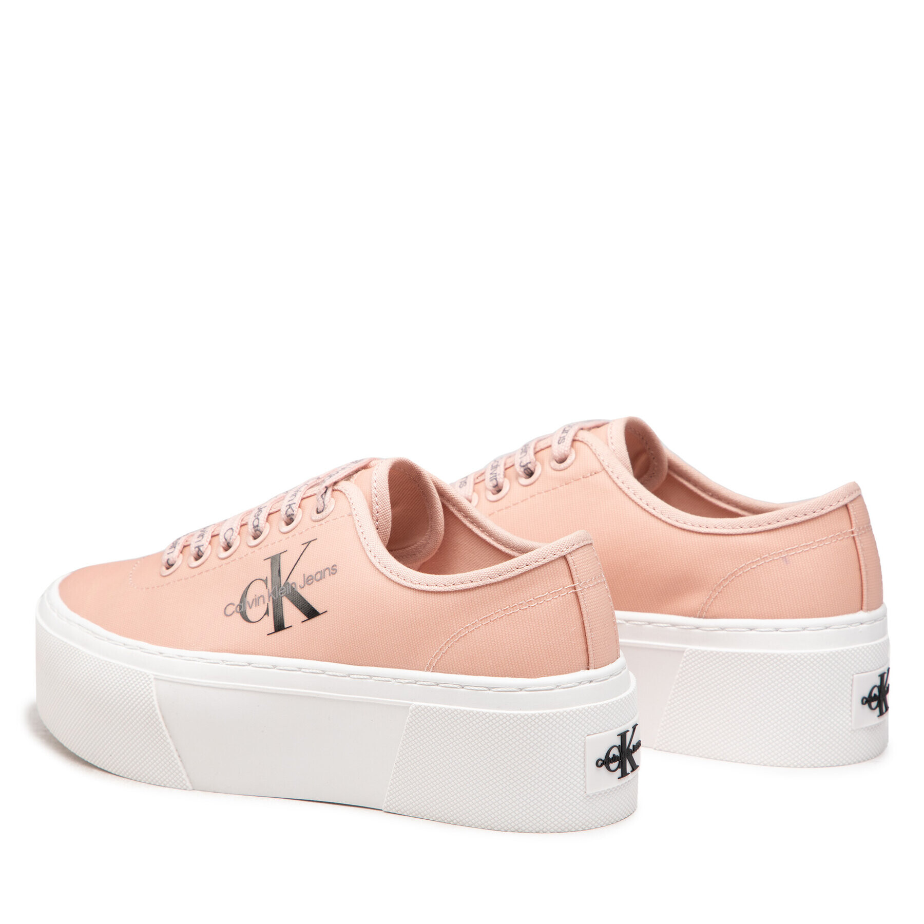 Calvin Klein Jeans Tenisky Cupsole Flatform Laceup Low Txt YW0YW00766TKY Růžová - Pepit.cz