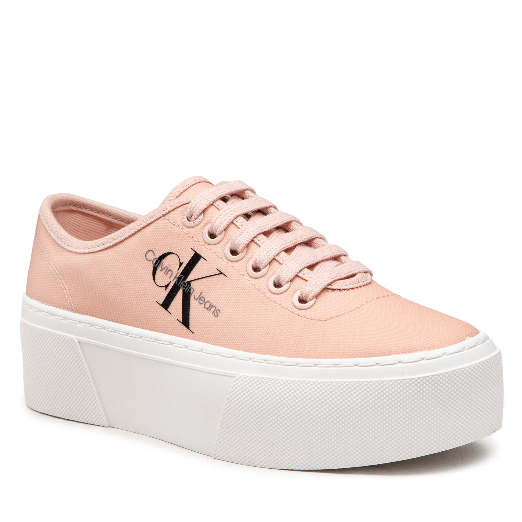 Calvin Klein Jeans Tenisky Cupsole Flatform Laceup Low Txt YW0YW00766TKY Růžová - Pepit.cz