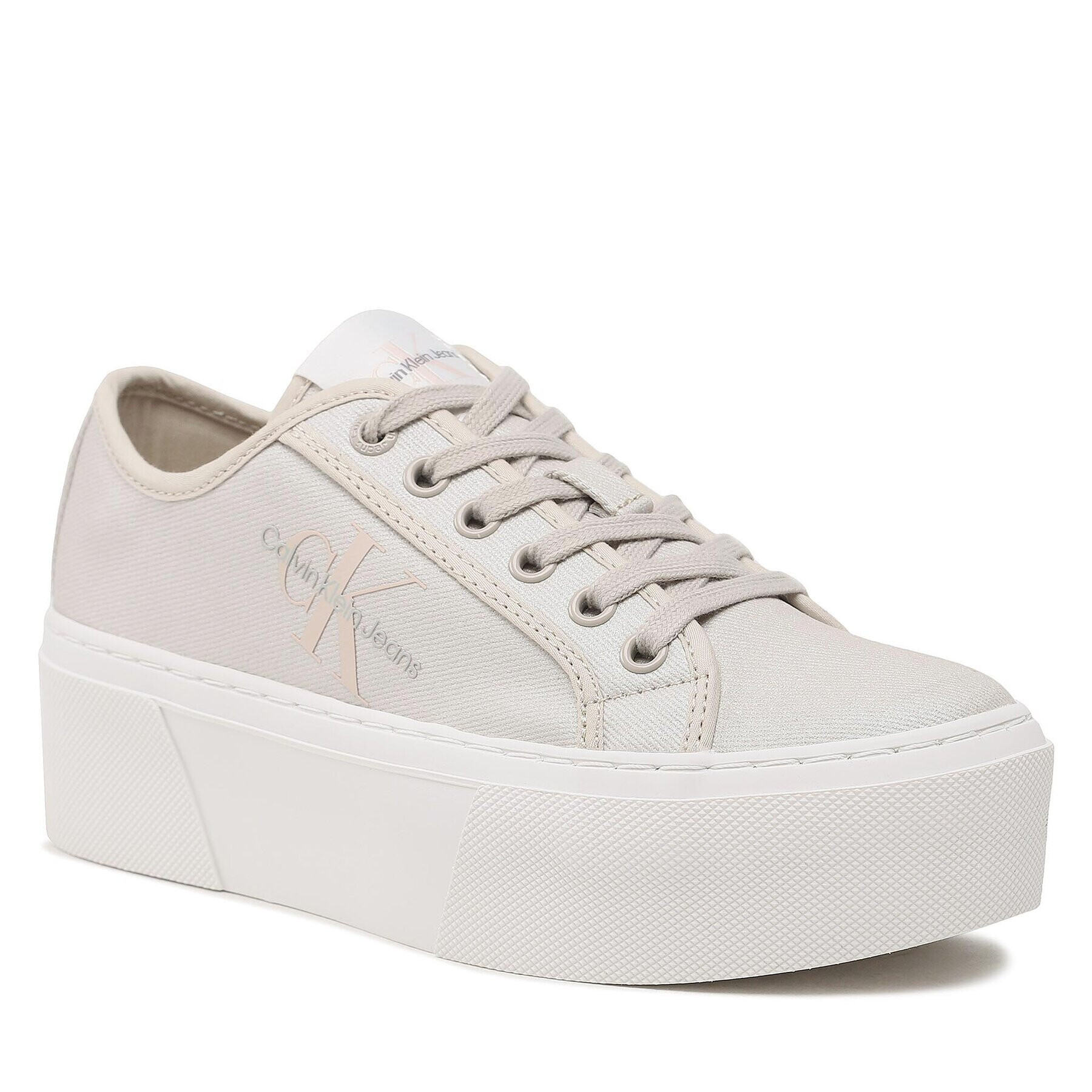 Calvin Klein Jeans Tenisky Cupsole Flatform Ny Pearl Wn YW0YW01221 Béžová - Pepit.cz