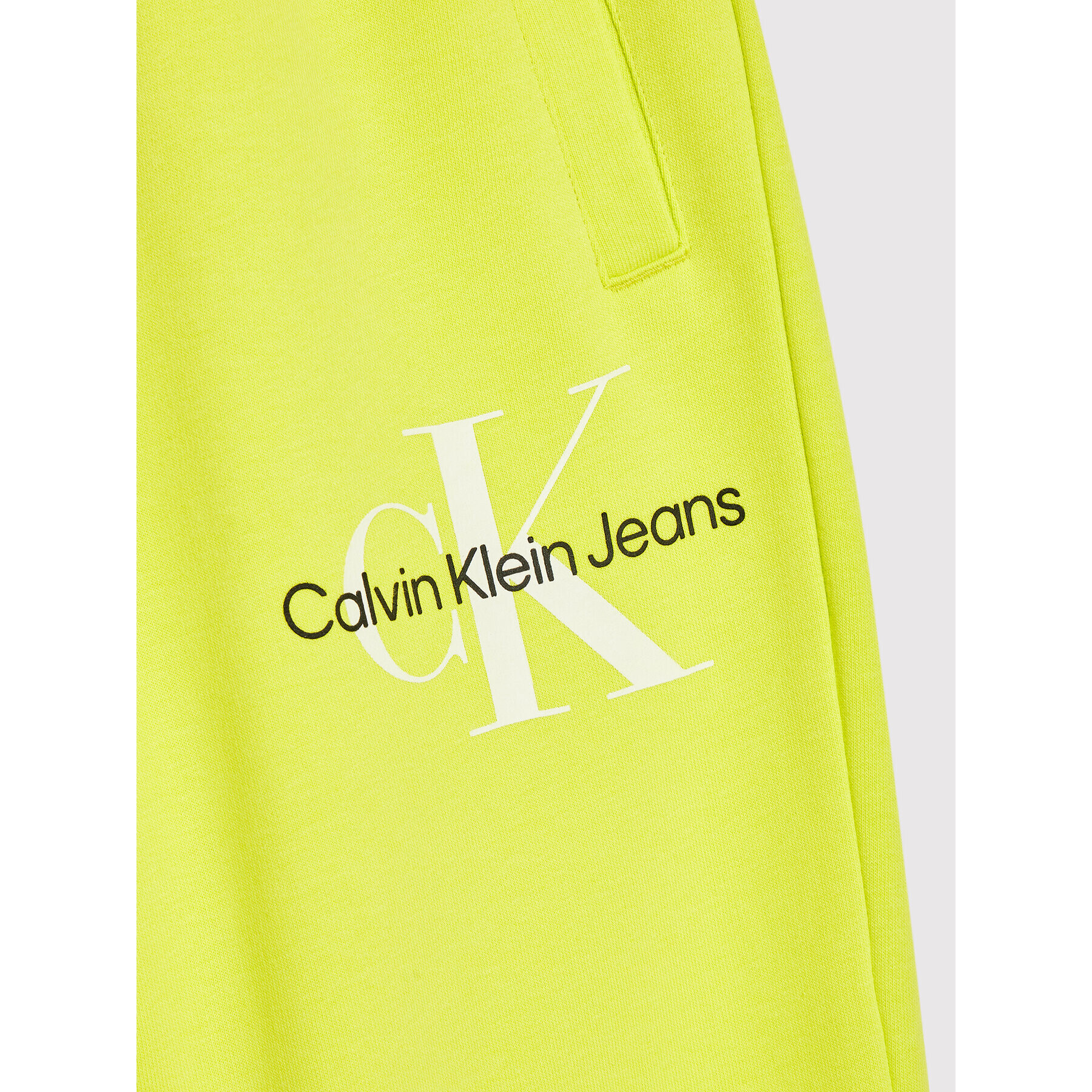 Calvin Klein Jeans Teplákové kalhoty IB0IB01186 Zelená Relaxed Fit - Pepit.cz