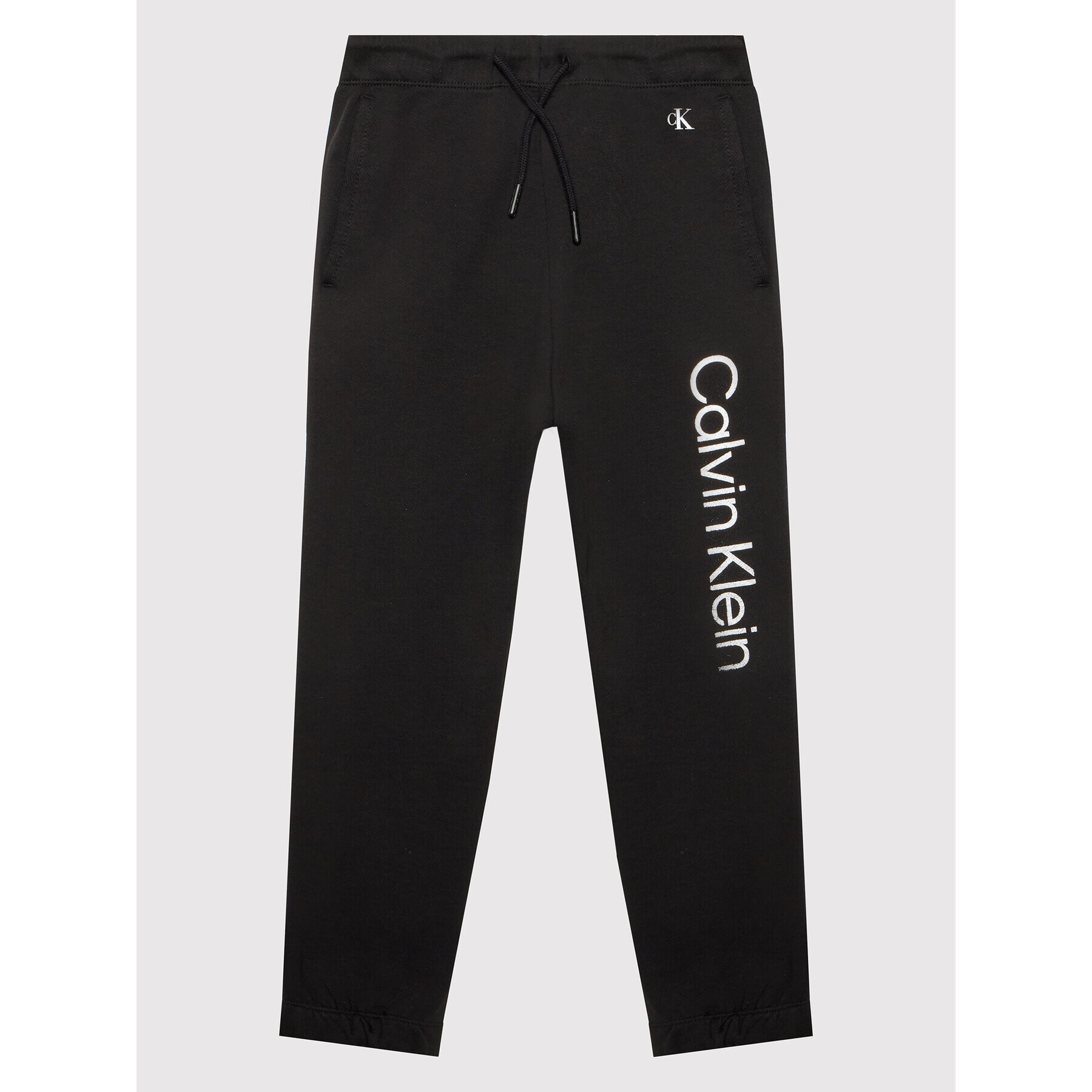 Calvin Klein Jeans Teplákové kalhoty Inst Silver Logo IG0IG01435 Černá Regular Fit - Pepit.cz