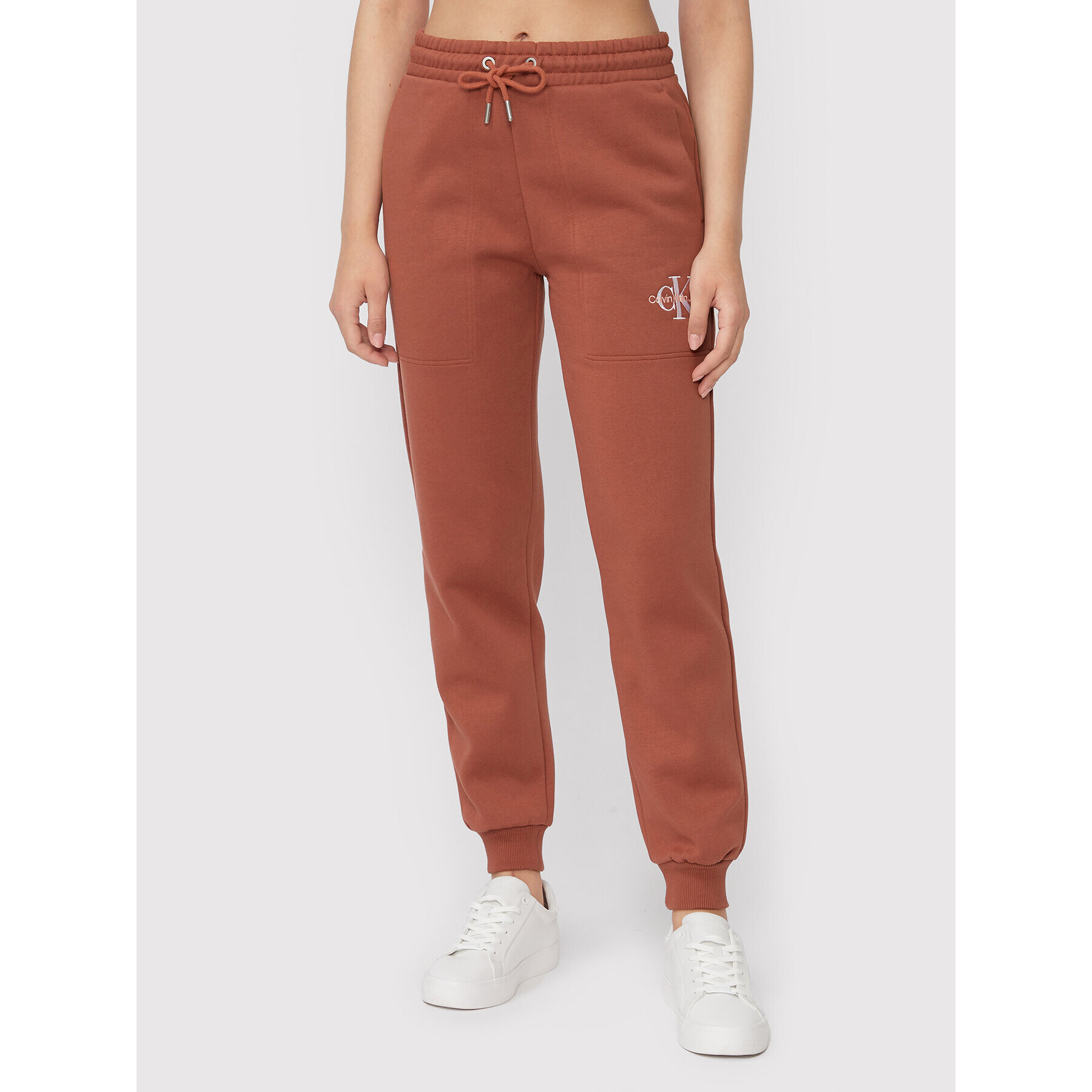 Calvin Klein Jeans Teplákové kalhoty J20J218971 Červená Slim Fit - Pepit.cz