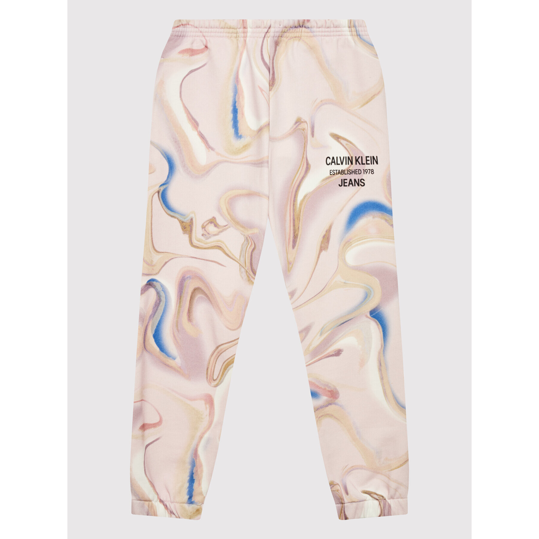 Calvin Klein Jeans Teplákové kalhoty Liquid Print IG0IG01264 Růžová Regular Fit - Pepit.cz