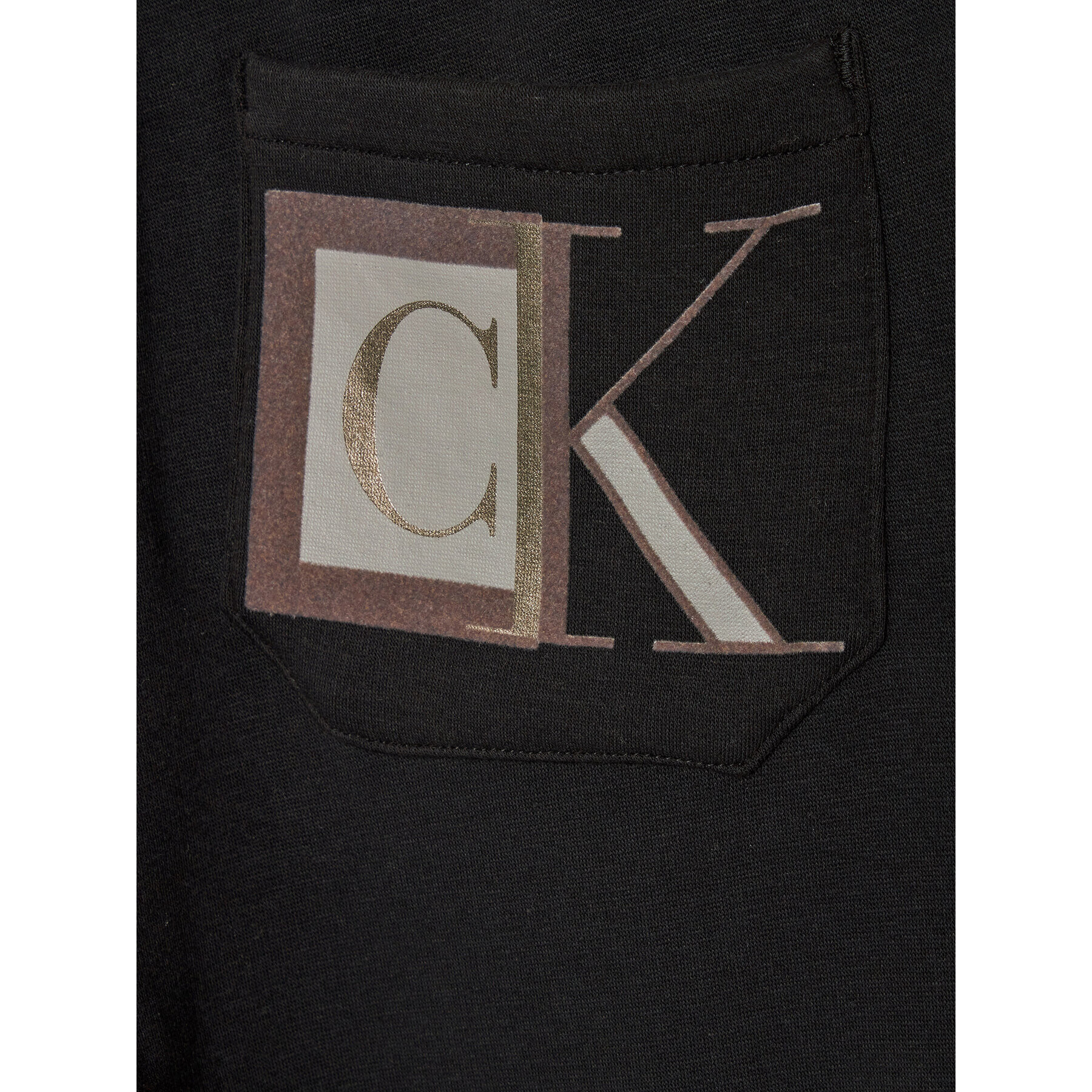 Calvin Klein Jeans Teplákové kalhoty Monogram Block Logo IB0IB01013 Černá Regular Fit - Pepit.cz