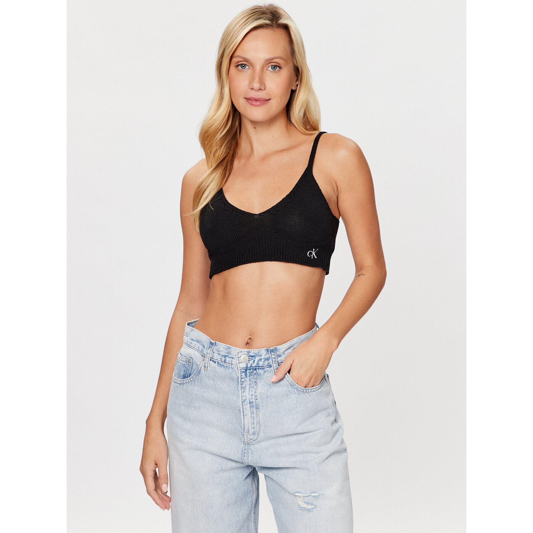 Calvin Klein Jeans Top J20J221345 Černá Regular Fit - Pepit.cz