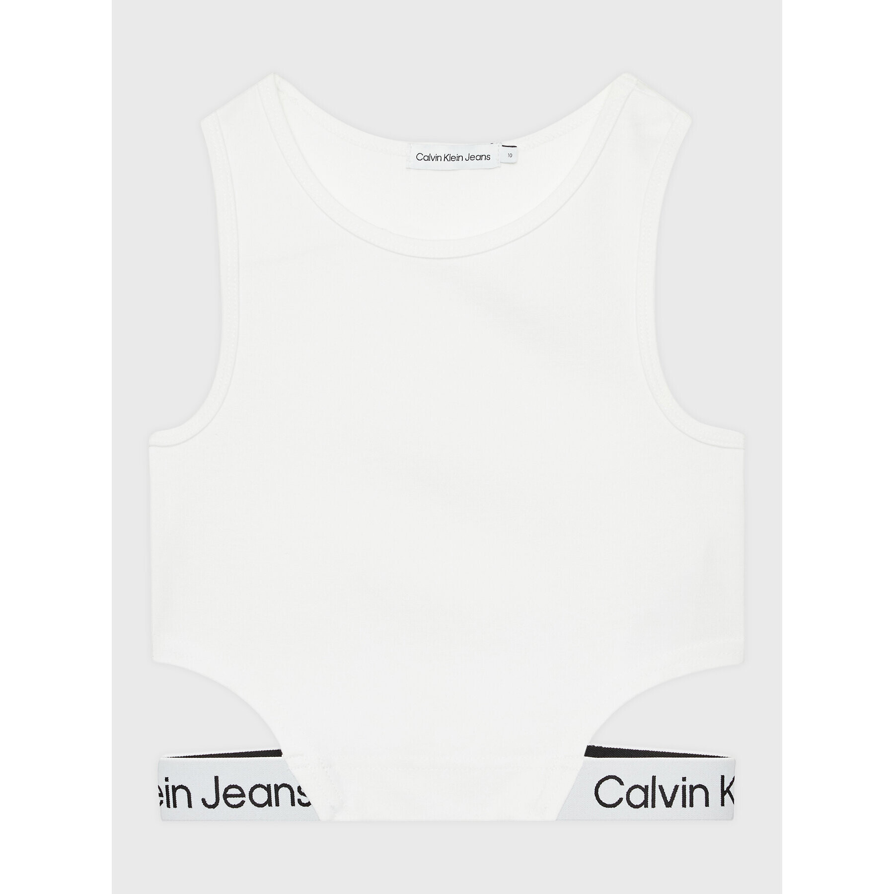 Calvin Klein Jeans Top Logo Tape IG0IG01950 Bílá Slim Fit - Pepit.cz