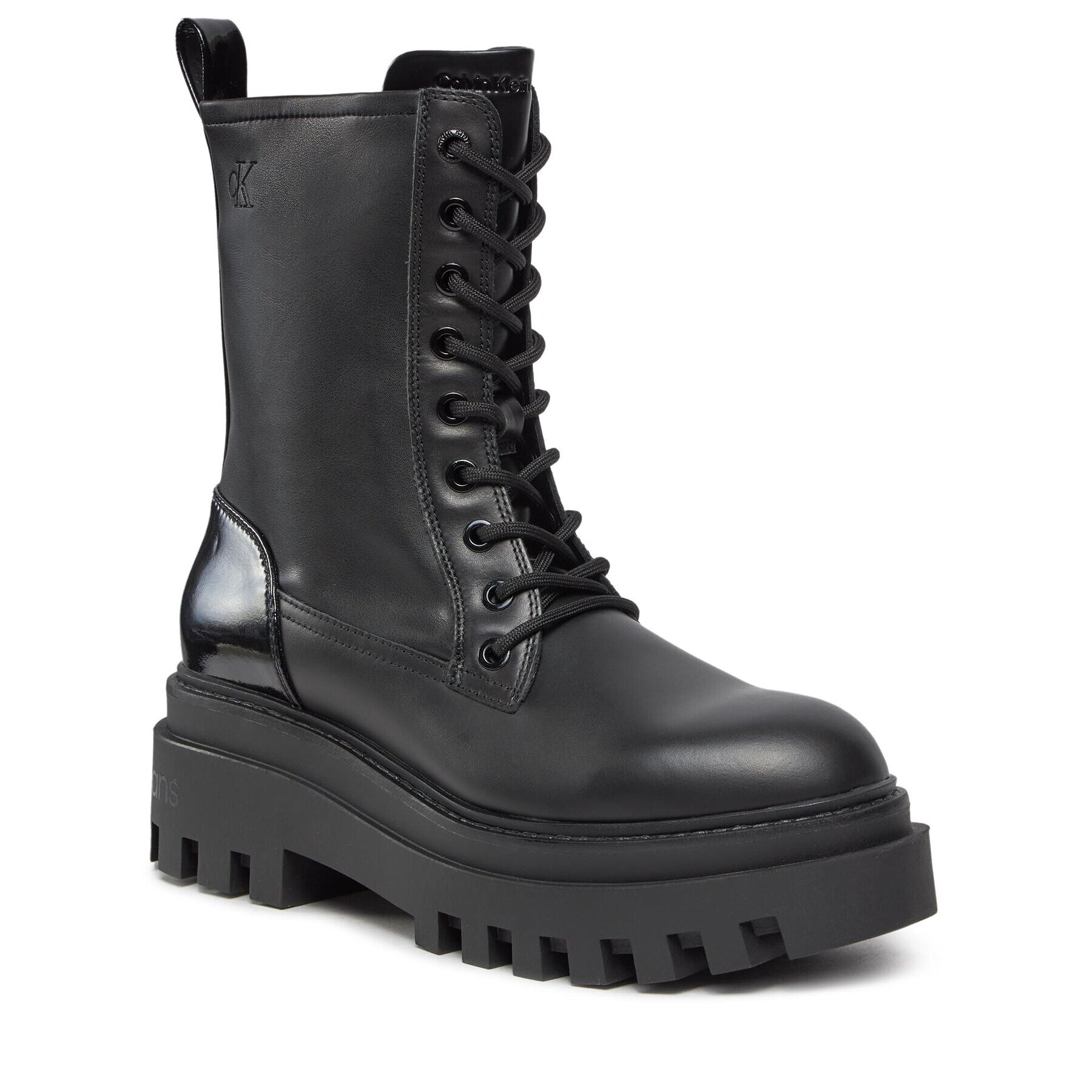 Calvin Klein Jeans Turistická obuv Chunky Boot Laceup Lth Mg Sat YW0YW01285 Bílá - Pepit.cz