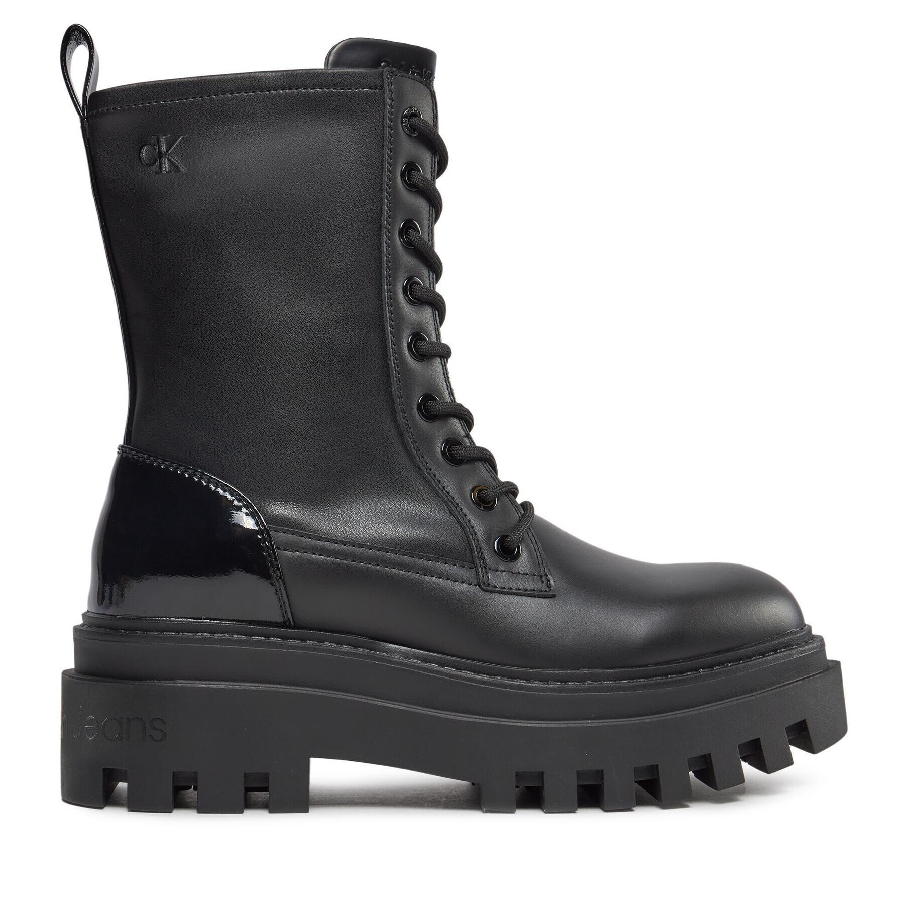 Calvin Klein Jeans Turistická obuv Chunky Boot Laceup Lth Mg Sat YW0YW01285 Bílá - Pepit.cz