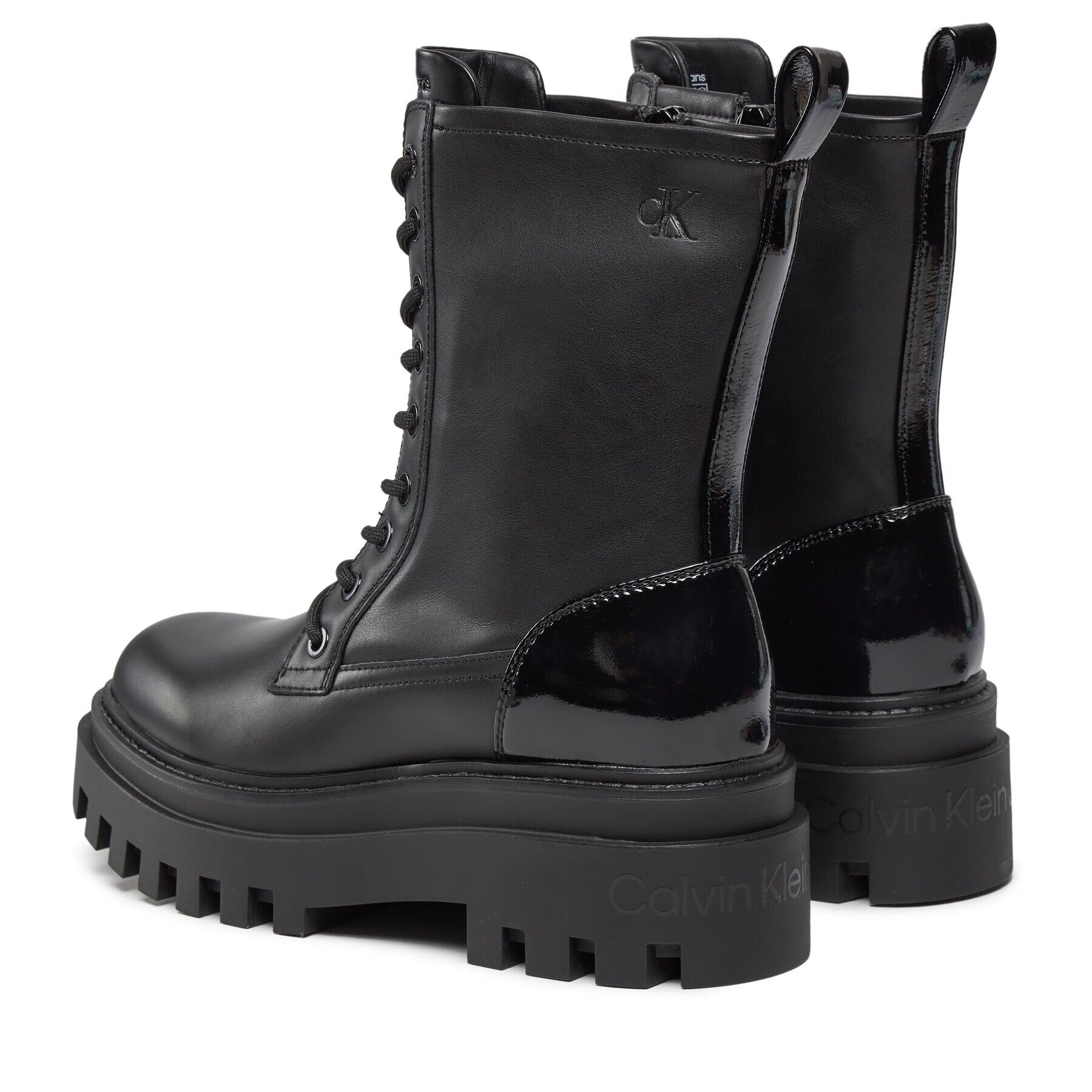 Calvin Klein Jeans Turistická obuv Chunky Boot Laceup Lth Mg Sat YW0YW01285 Bílá - Pepit.cz