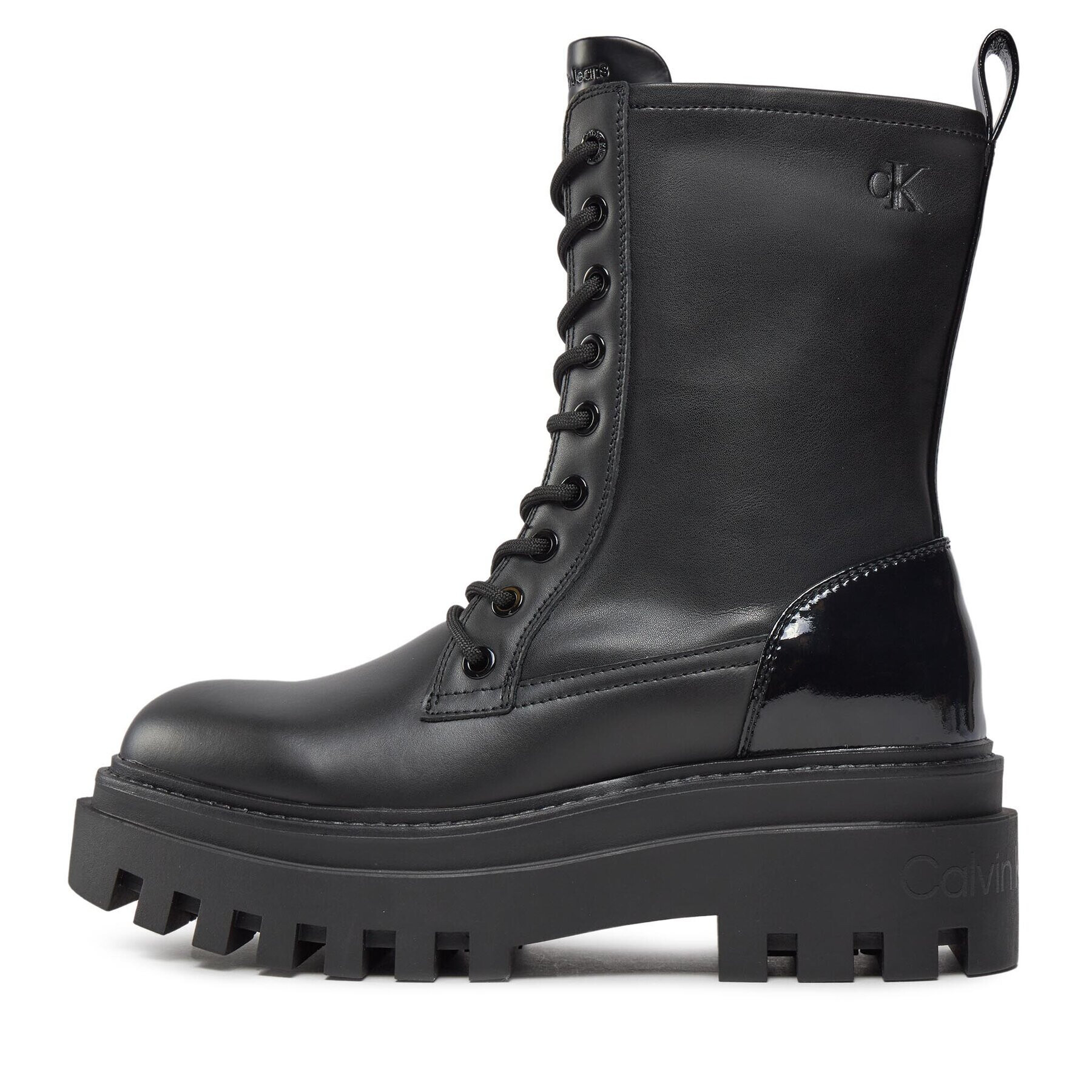 Calvin Klein Jeans Turistická obuv Chunky Boot Laceup Lth Mg Sat YW0YW01285 Bílá - Pepit.cz