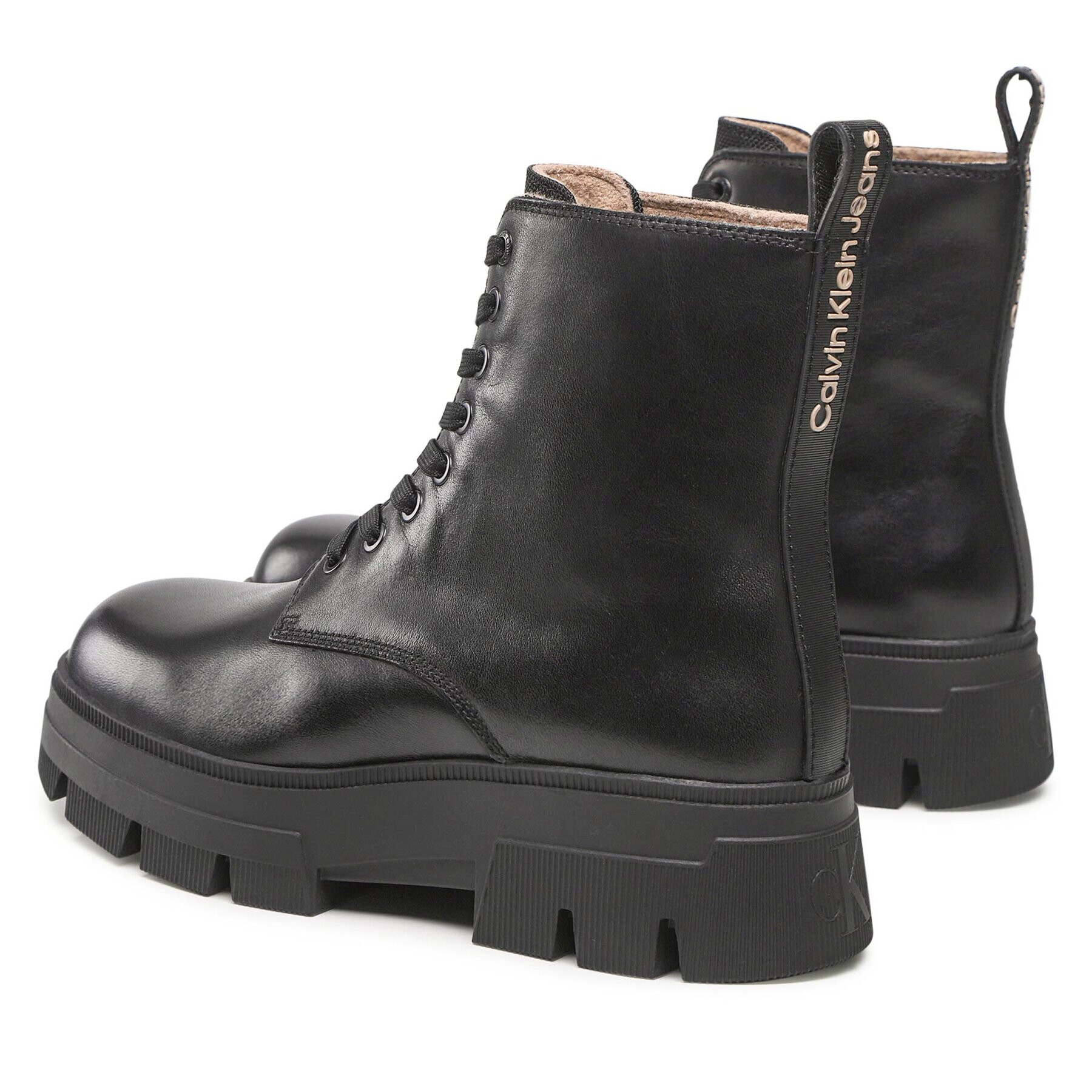 Calvin Klein Jeans Turistická obuv Chunky Combat Laceup Boot YM0YM00559 Černá - Pepit.cz