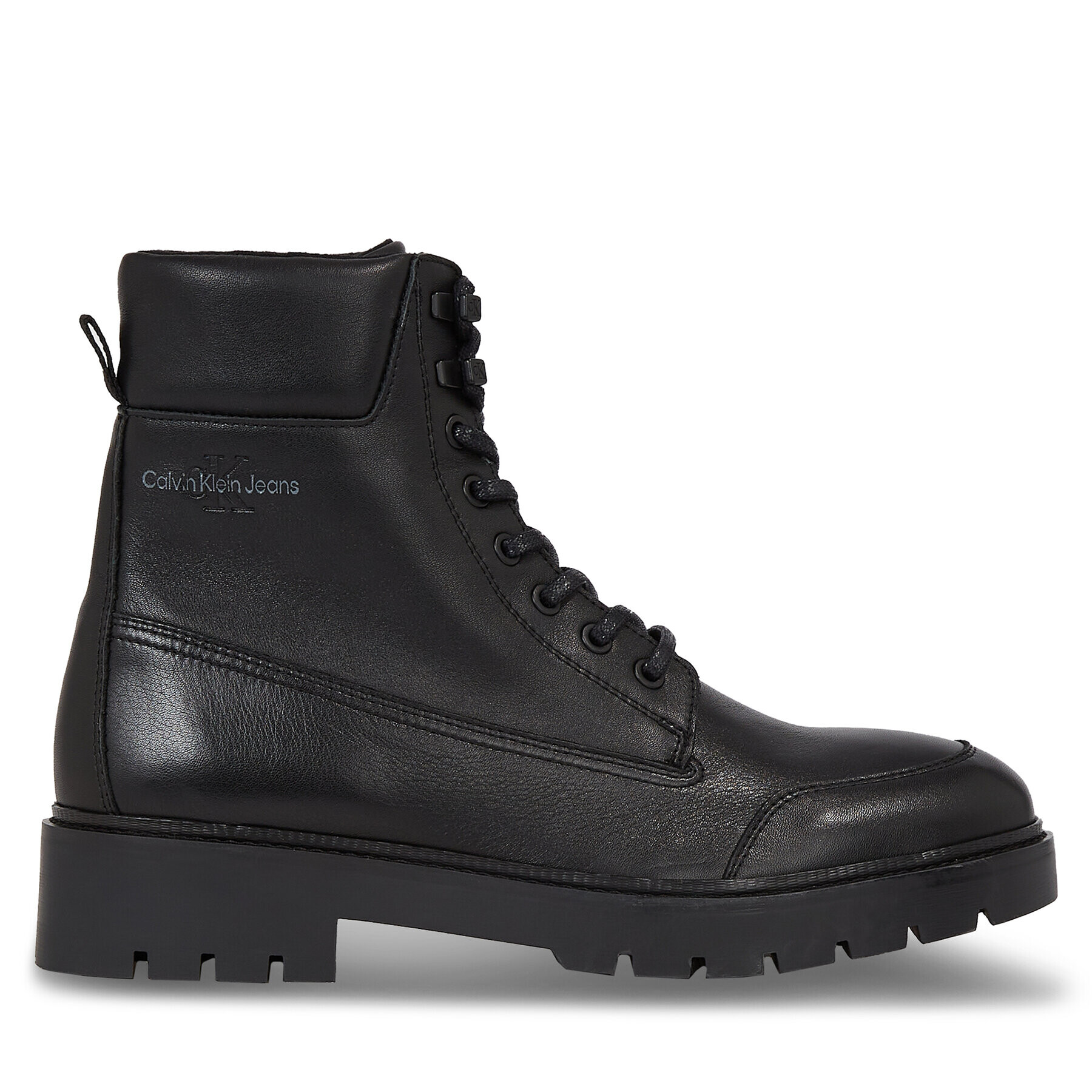 Calvin Klein Jeans Turistická obuv Combat Mid Laceup Wl Lth YM0YM00847 Černá - Pepit.cz