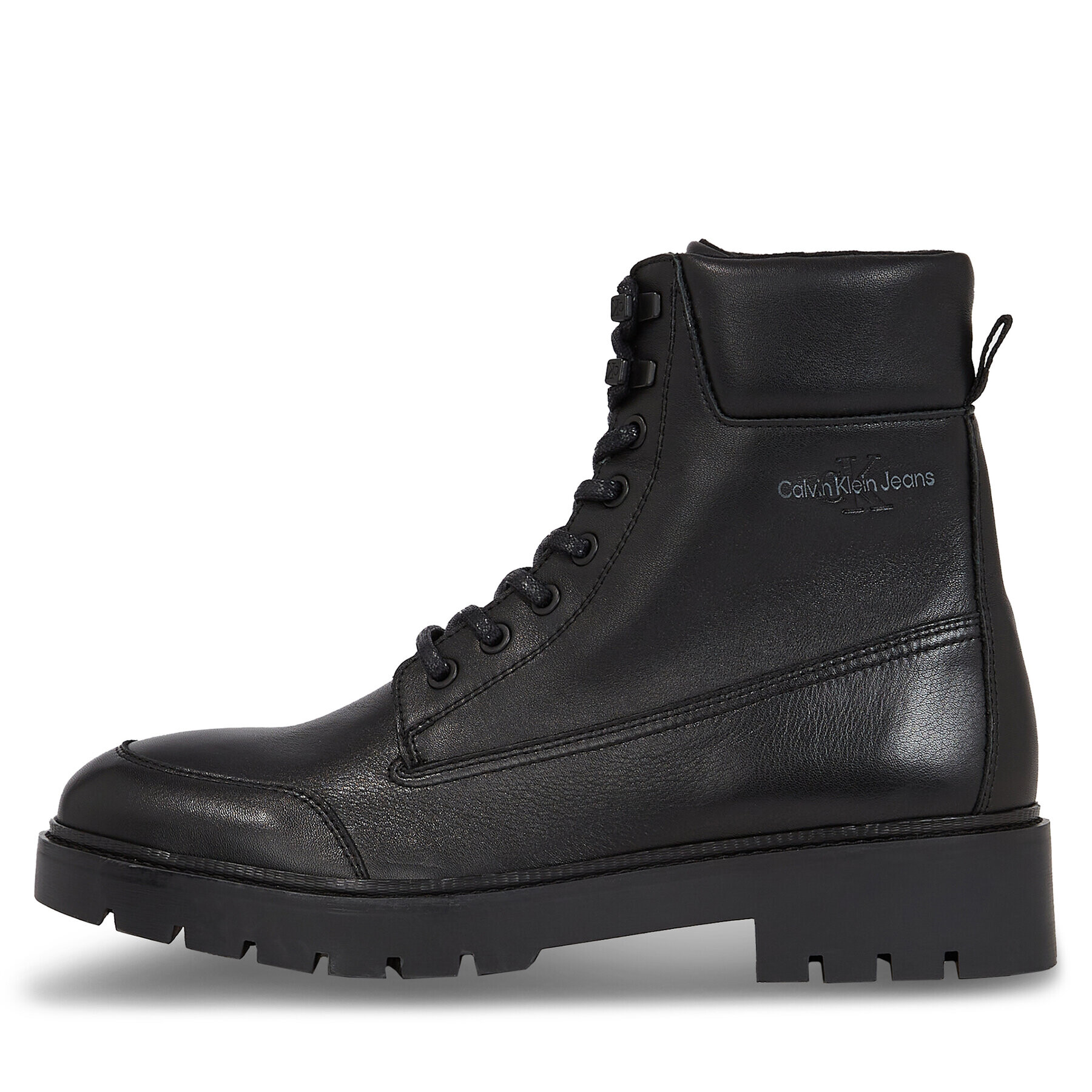 Calvin Klein Jeans Turistická obuv Combat Mid Laceup Wl Lth YM0YM00847 Černá - Pepit.cz