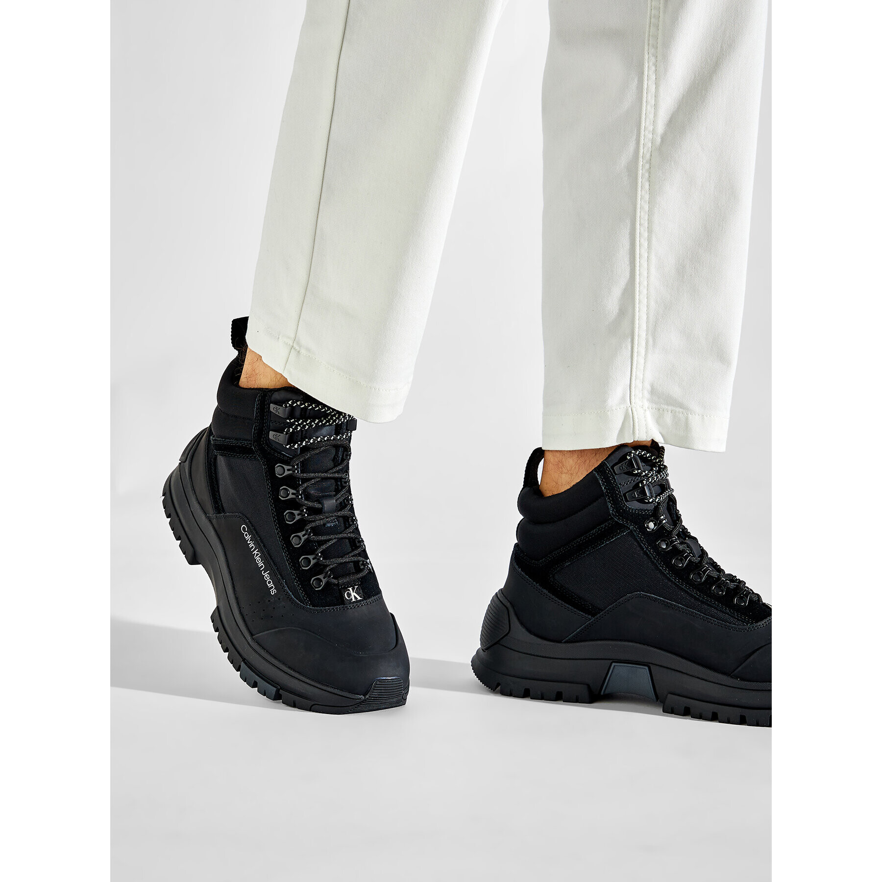 Calvin Klein Jeans Turistická obuv Hiking Laceup Thermo Boot YM0YM00475 Černá - Pepit.cz