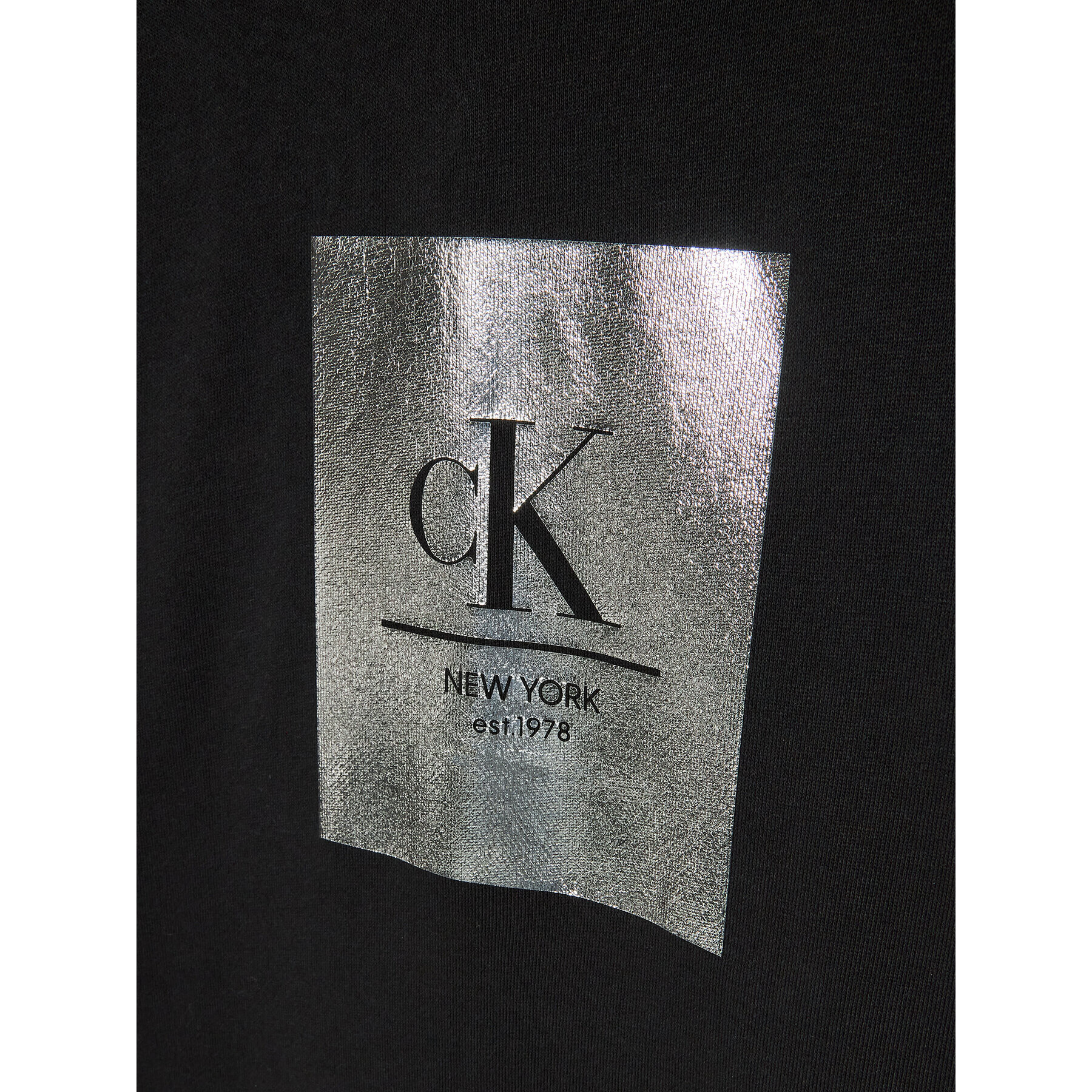 Calvin Klein Jeans Úpletové šaty Foil Logo Future IG0IG01673 Černá Relaxed Fit - Pepit.cz