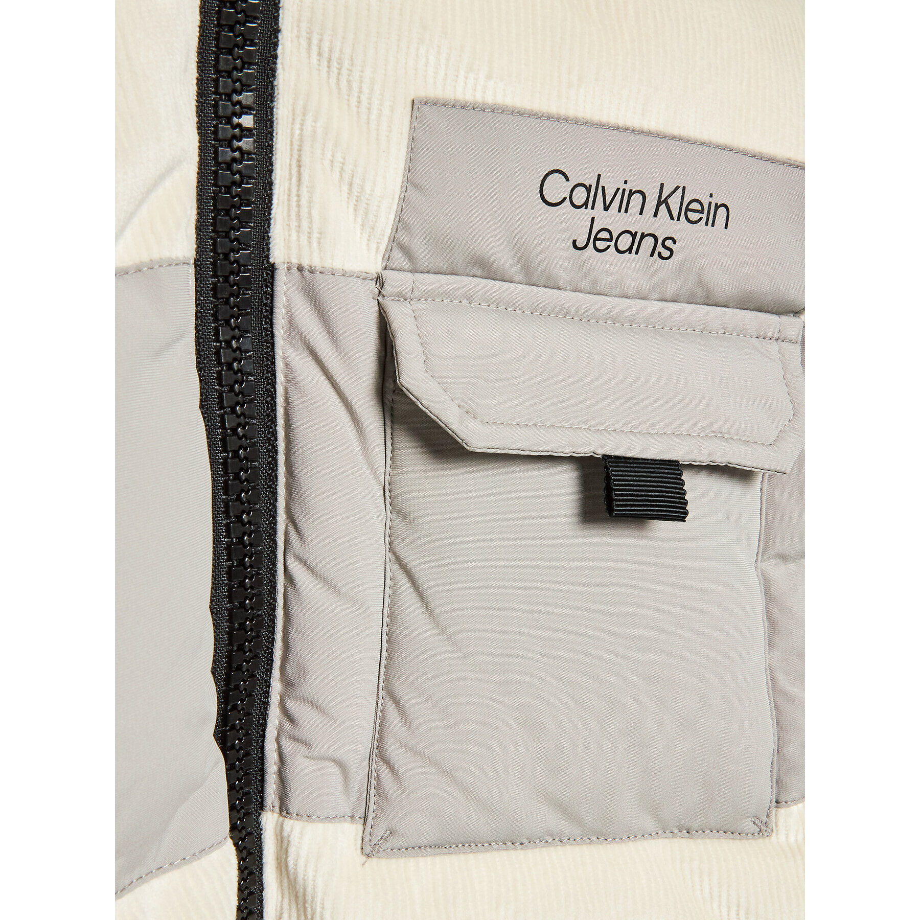 Calvin Klein Jeans Vatovaná bunda Corduroy Mix Media IB0IB01353 Béžová Regular Fit - Pepit.cz