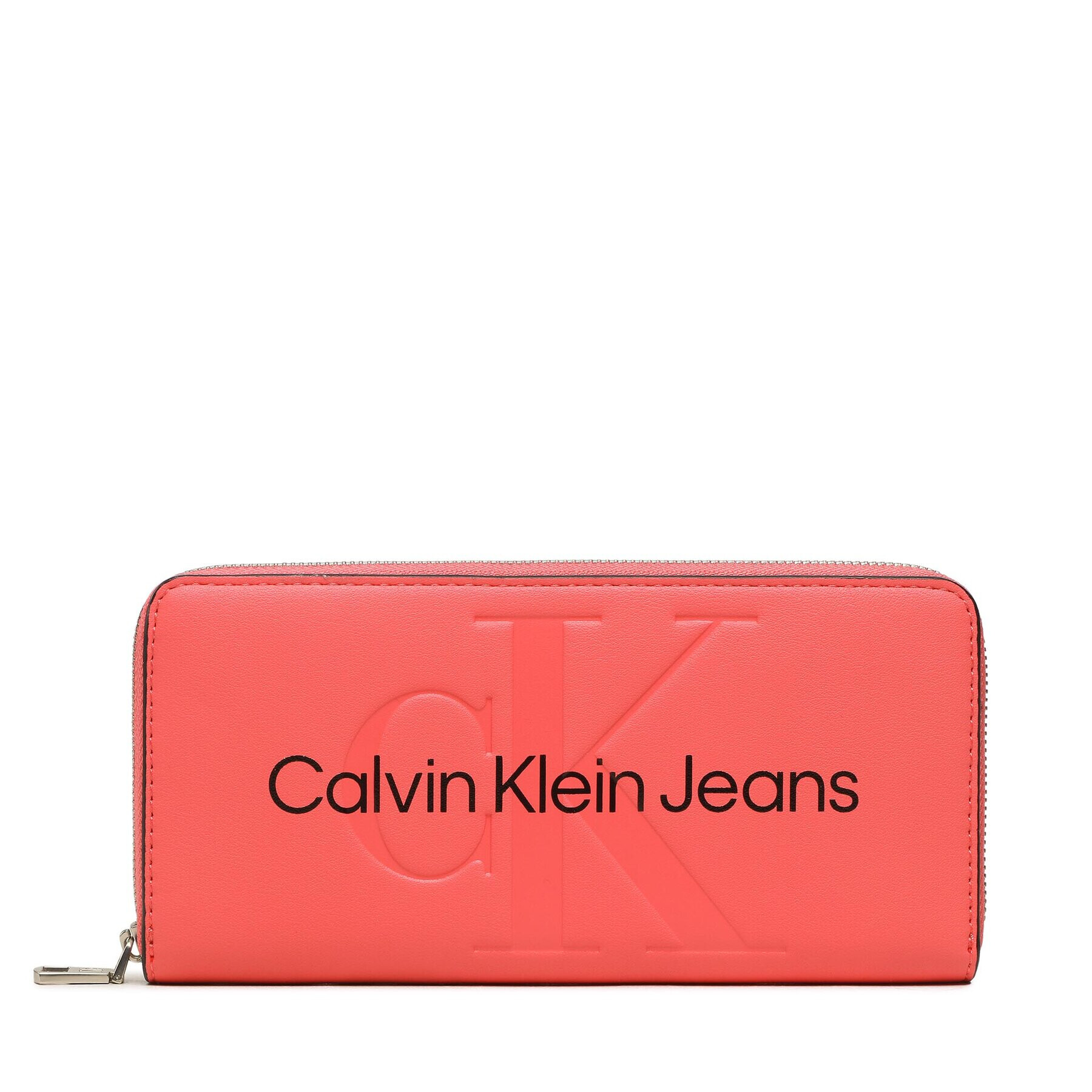 Calvin Klein Jeans Velká dámská peněženka Sculpted Mono Zip Around Mono K60K607634 Korálová - Pepit.cz