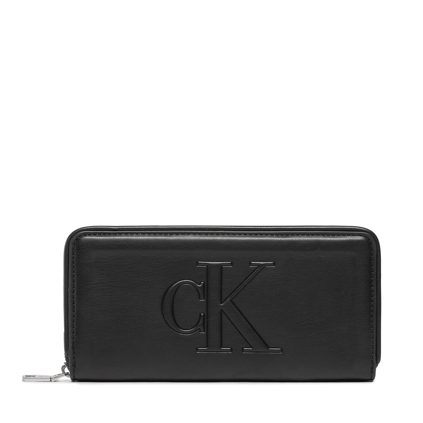 Calvin Klein Jeans Velká dámská peněženka Sculpted Zip Around Pipping K60K610348 Černá - Pepit.cz