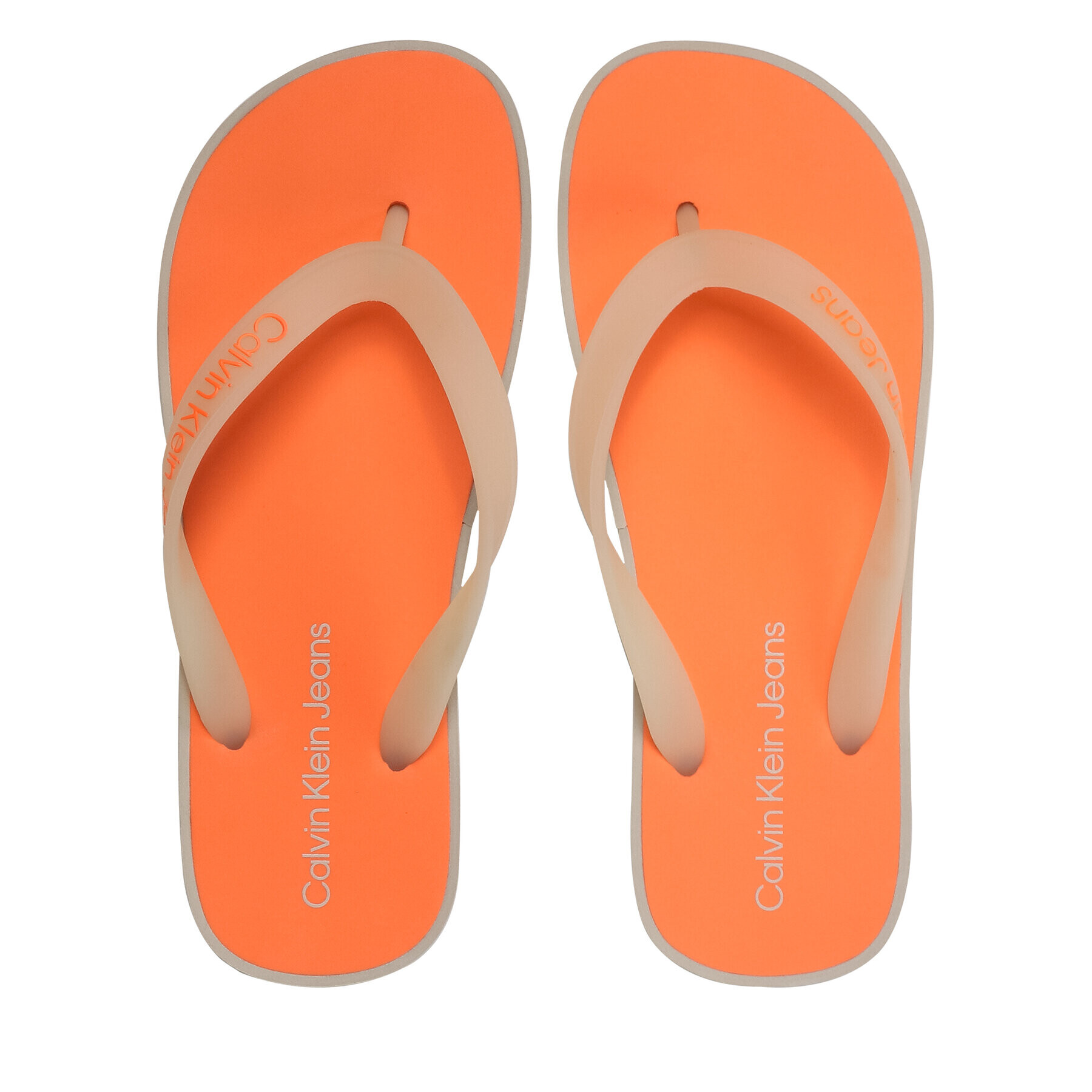 Calvin Klein Jeans Žabky Beach Sandal Flatform Logo YW0YW01092 Béžová - Pepit.cz