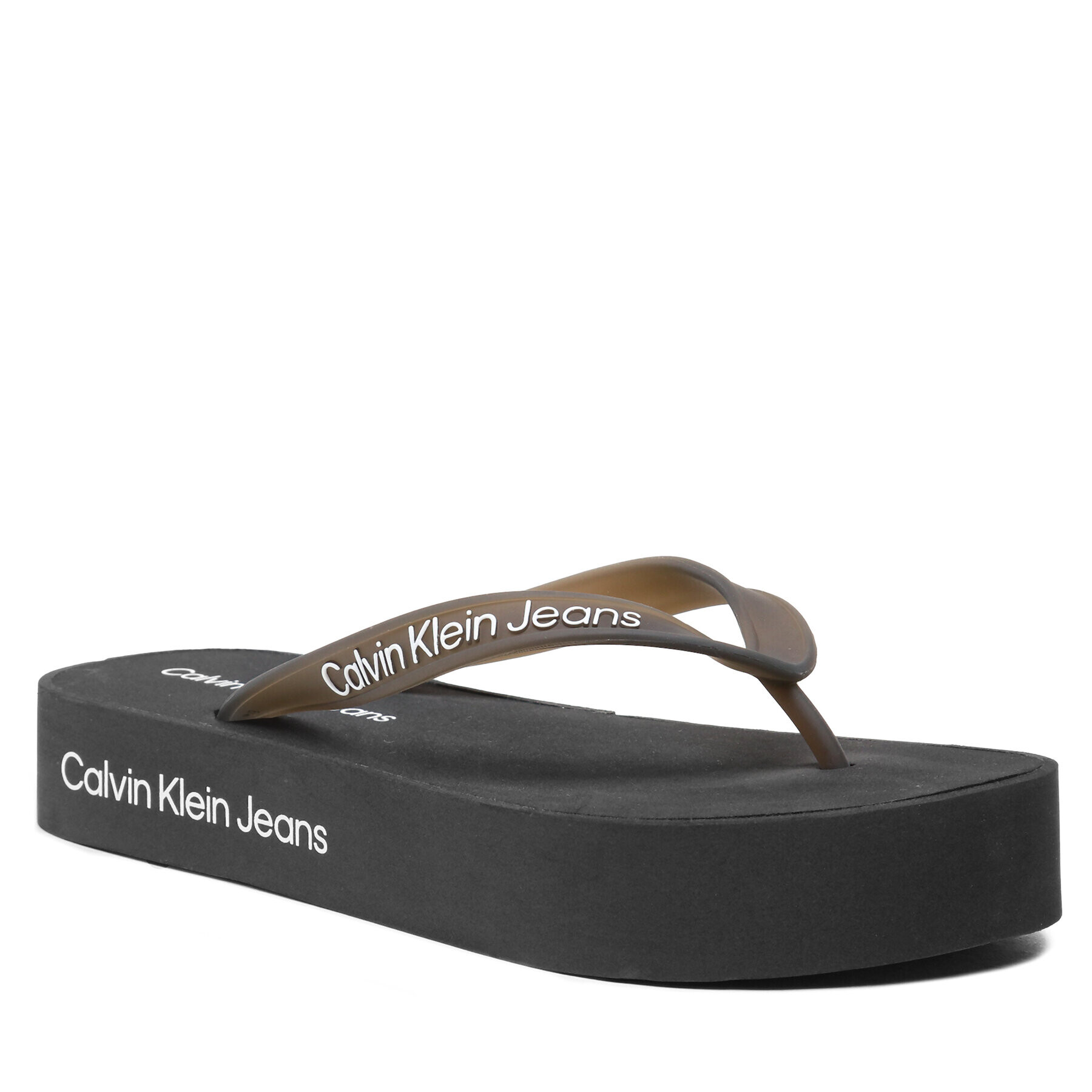 Calvin Klein Jeans Žabky Beach Sandal Flatform Logo YW0YW01092 Černá - Pepit.cz