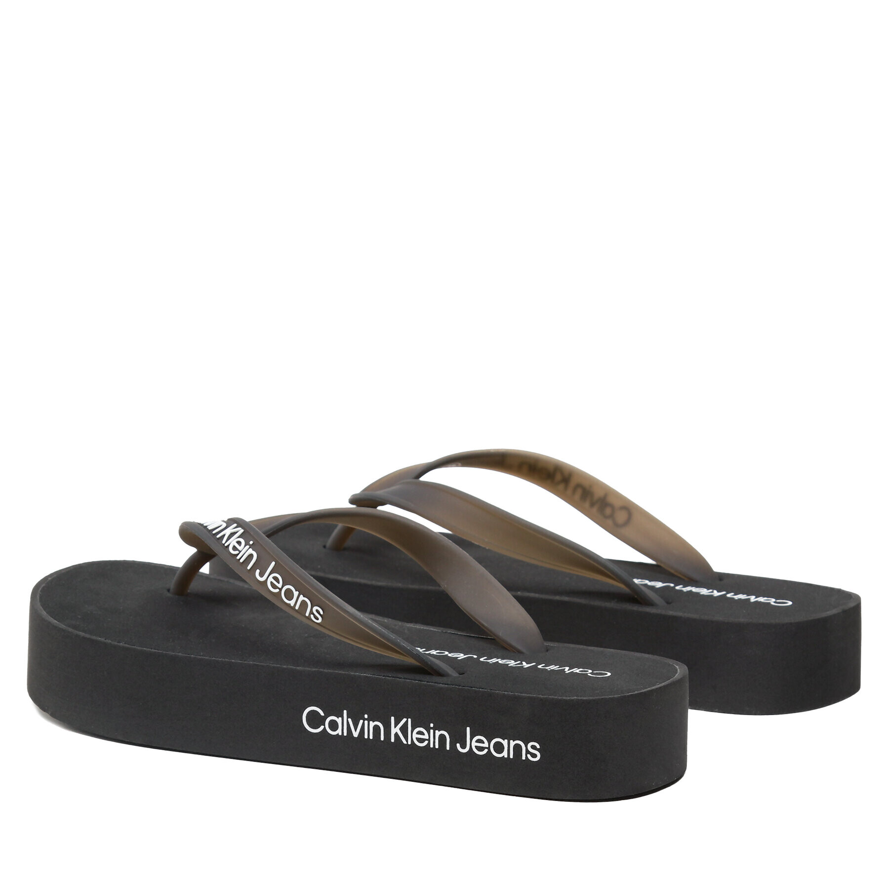 Calvin Klein Jeans Žabky Beach Sandal Flatform Logo YW0YW01092 Černá - Pepit.cz