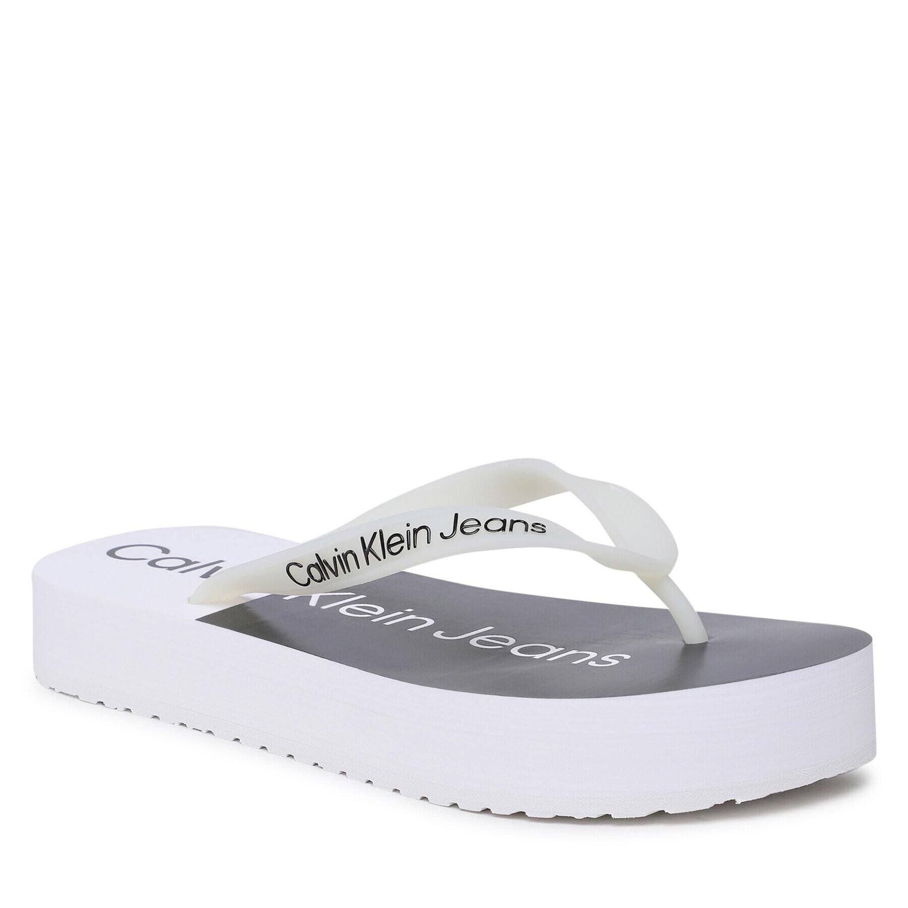 Calvin Klein Jeans Žabky Beach Sandal Flatform YW0YW00716 Bílá - Pepit.cz