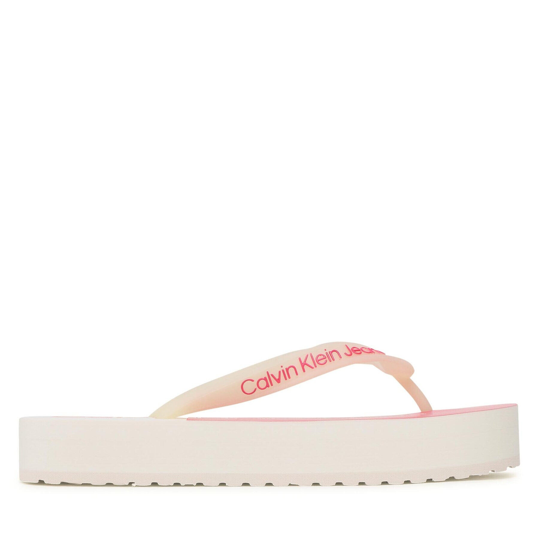 Calvin Klein Jeans Žabky Beach Sandal Flatform YW0YW00716 Écru - Pepit.cz