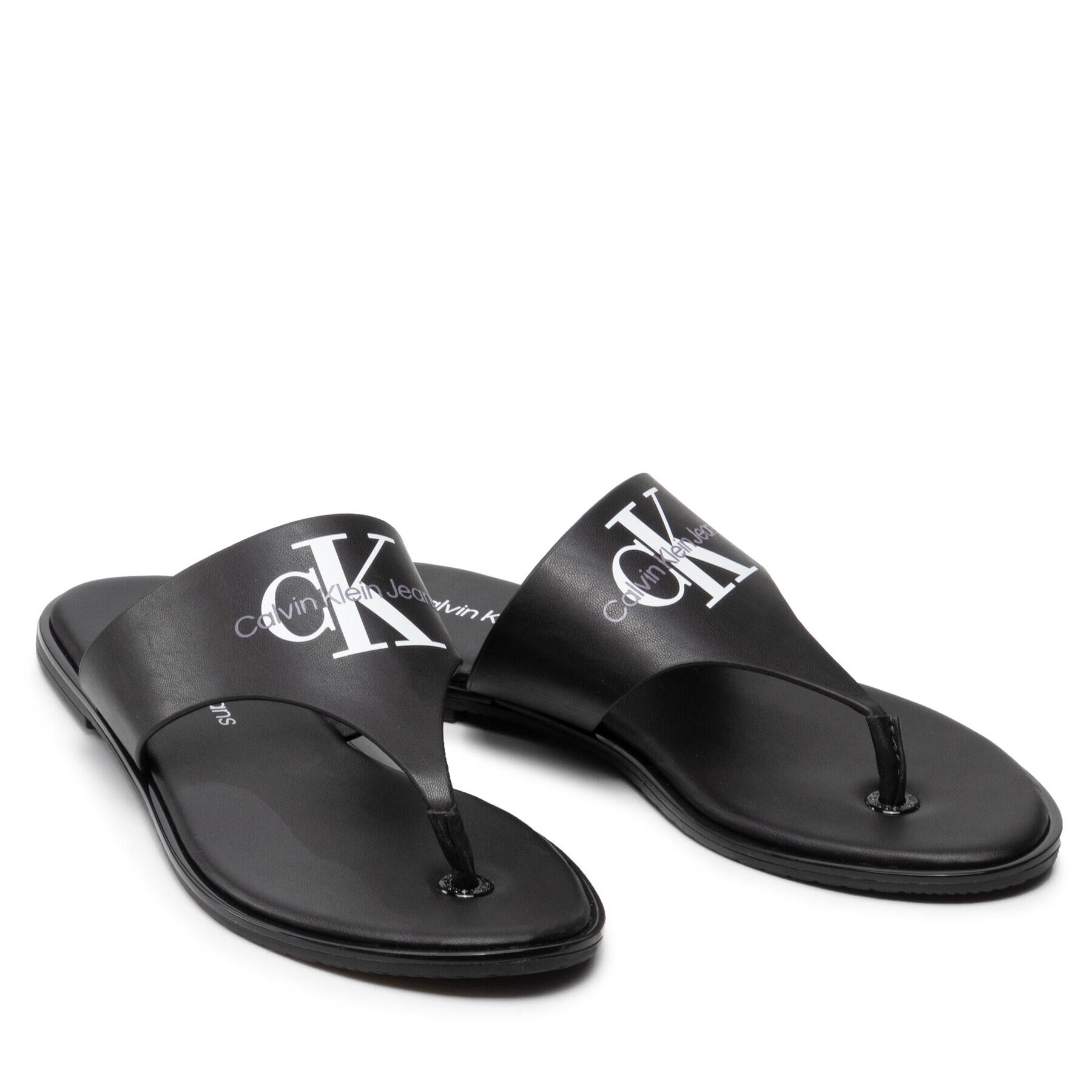 Calvin Klein Jeans Žabky Flat Sandal Toe Slide Lth YW0YW00538 Černá - Pepit.cz