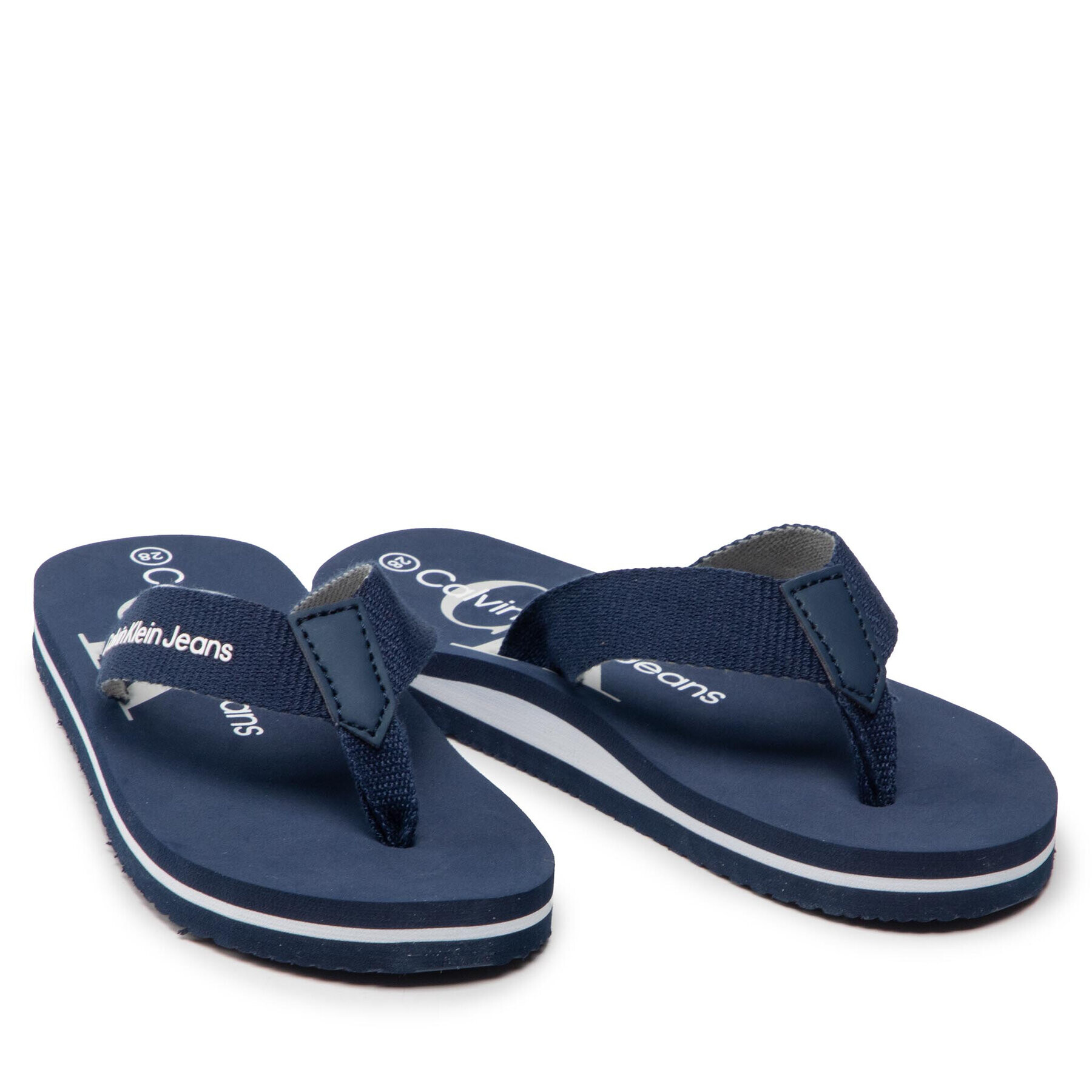 Calvin Klein Jeans Žabky Logo Print Flip Flop V3B8-80155-0058 M Tmavomodrá - Pepit.cz