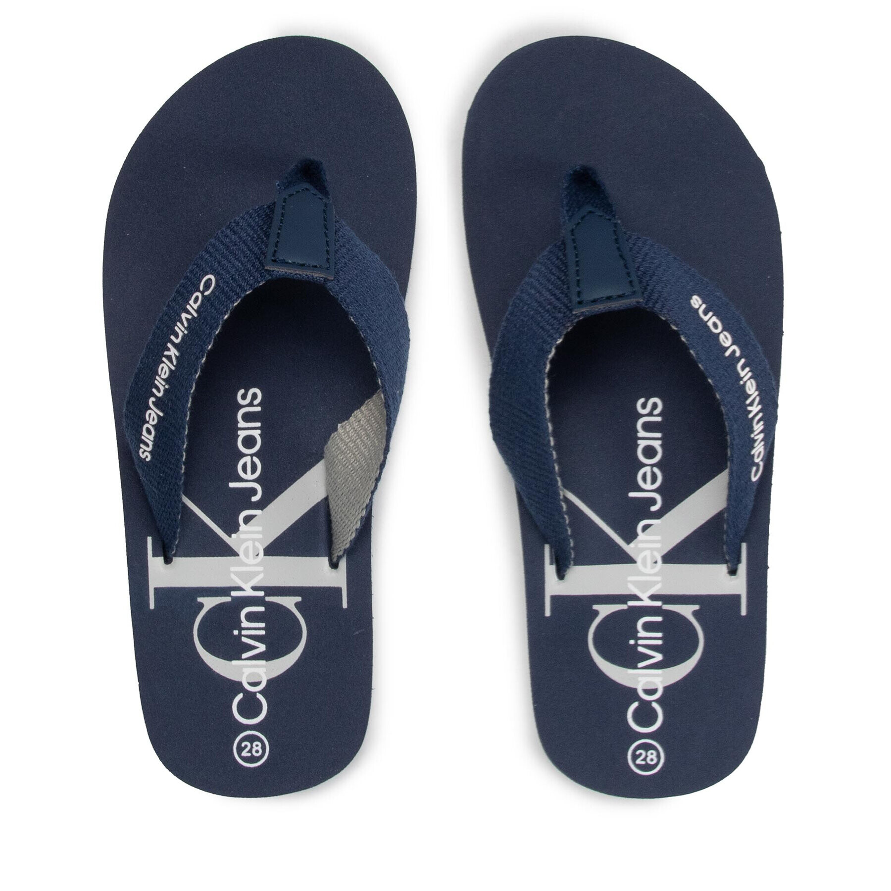 Calvin Klein Jeans Žabky Logo Print Flip Flop V3B8-80155-0058 M Tmavomodrá - Pepit.cz