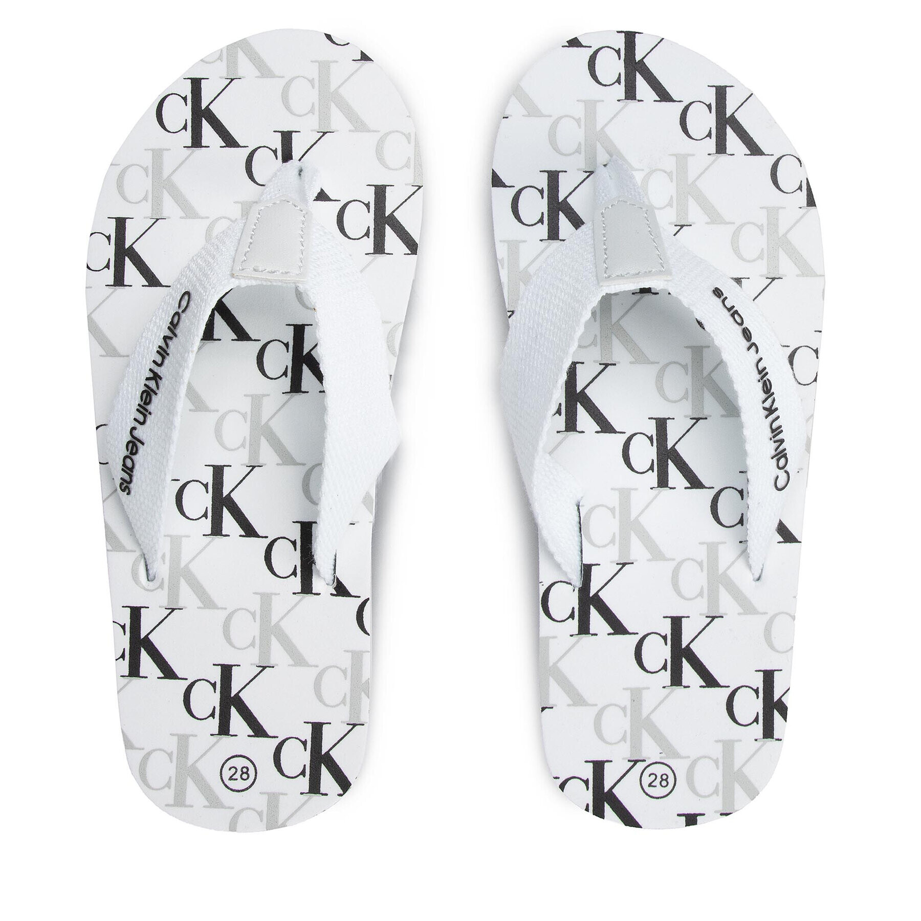 Calvin Klein Jeans Žabky Logo Print Flip Flop V3X8-80156-0058 M Bílá - Pepit.cz