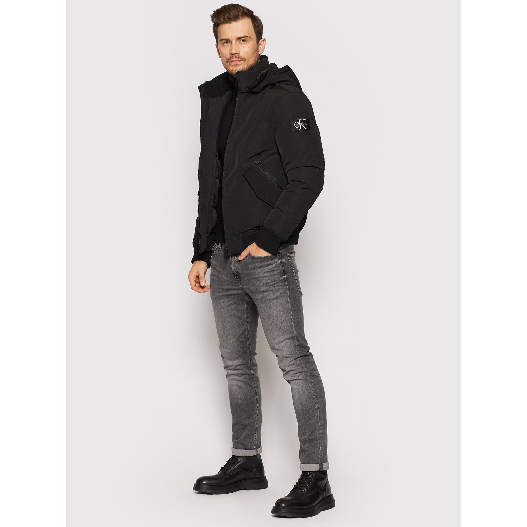 Calvin Klein Jeans Zimní bunda Sherpa J30J318652 Černá Regular Fit - Pepit.cz