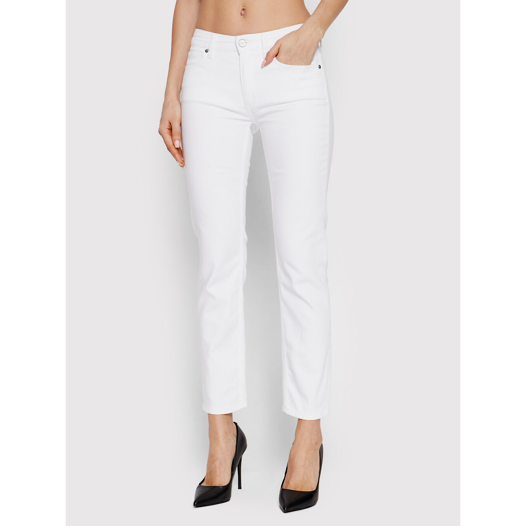 Calvin Klein Jeansy K20K203756 Bílá Slim Leg - Pepit.cz