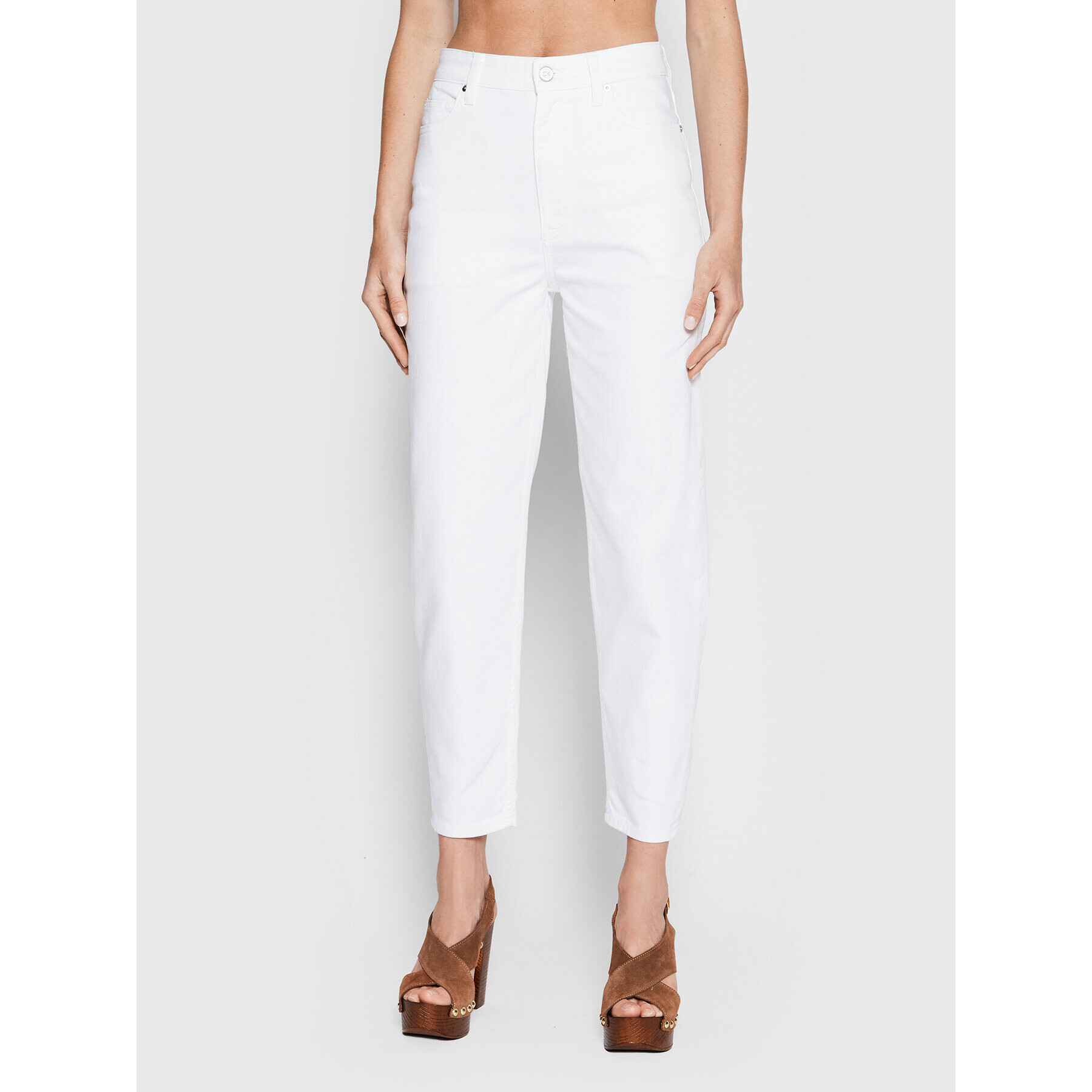 Calvin Klein Jeansy K20K203762 Bílá Mom Fit - Pepit.cz