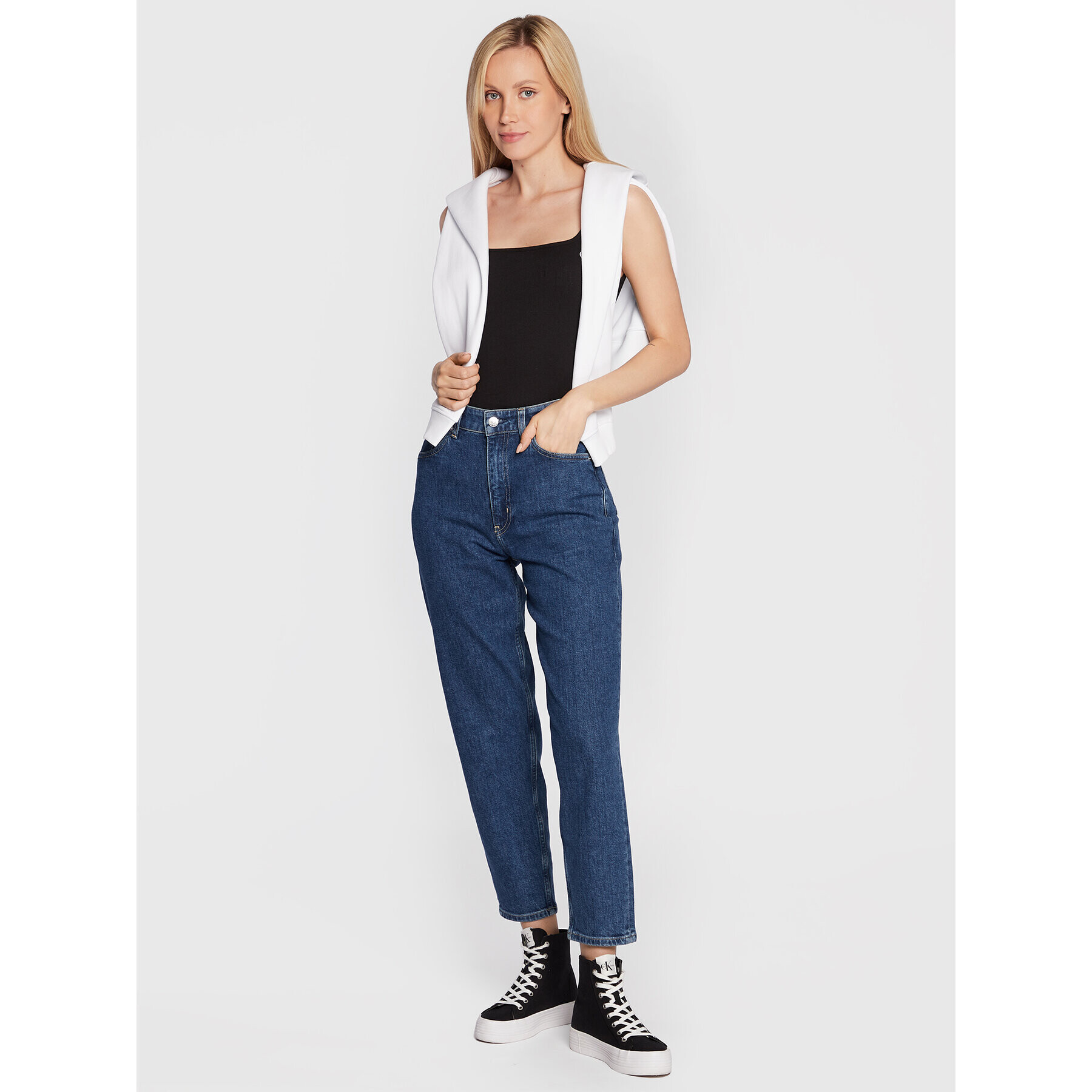 Calvin Klein Jeansy K20K204440 Modrá Mom Fit - Pepit.cz