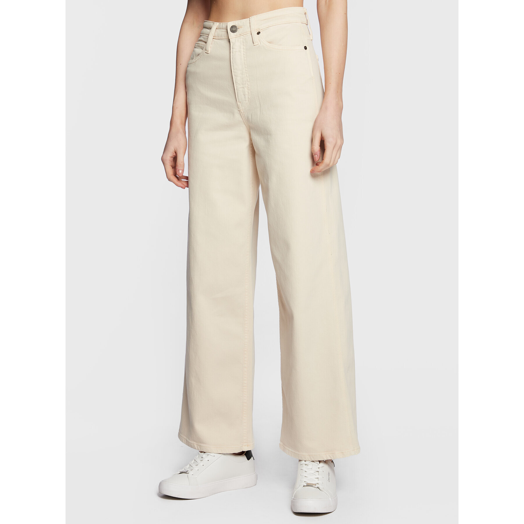 Calvin Klein Jeansy K20K205058 Écru Relaxed Fit - Pepit.cz