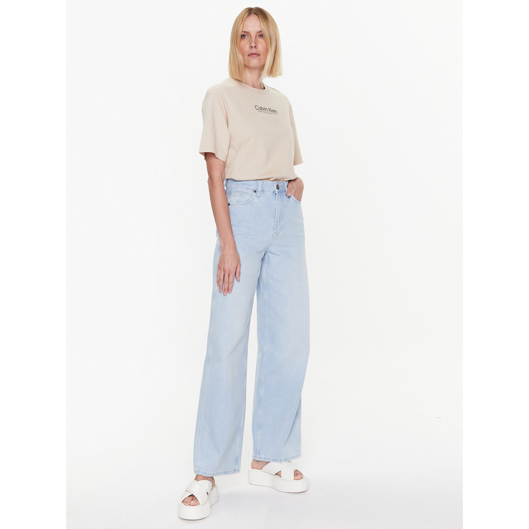 Calvin Klein Jeansy K20K205606 Modrá Relaxed Fit - Pepit.cz