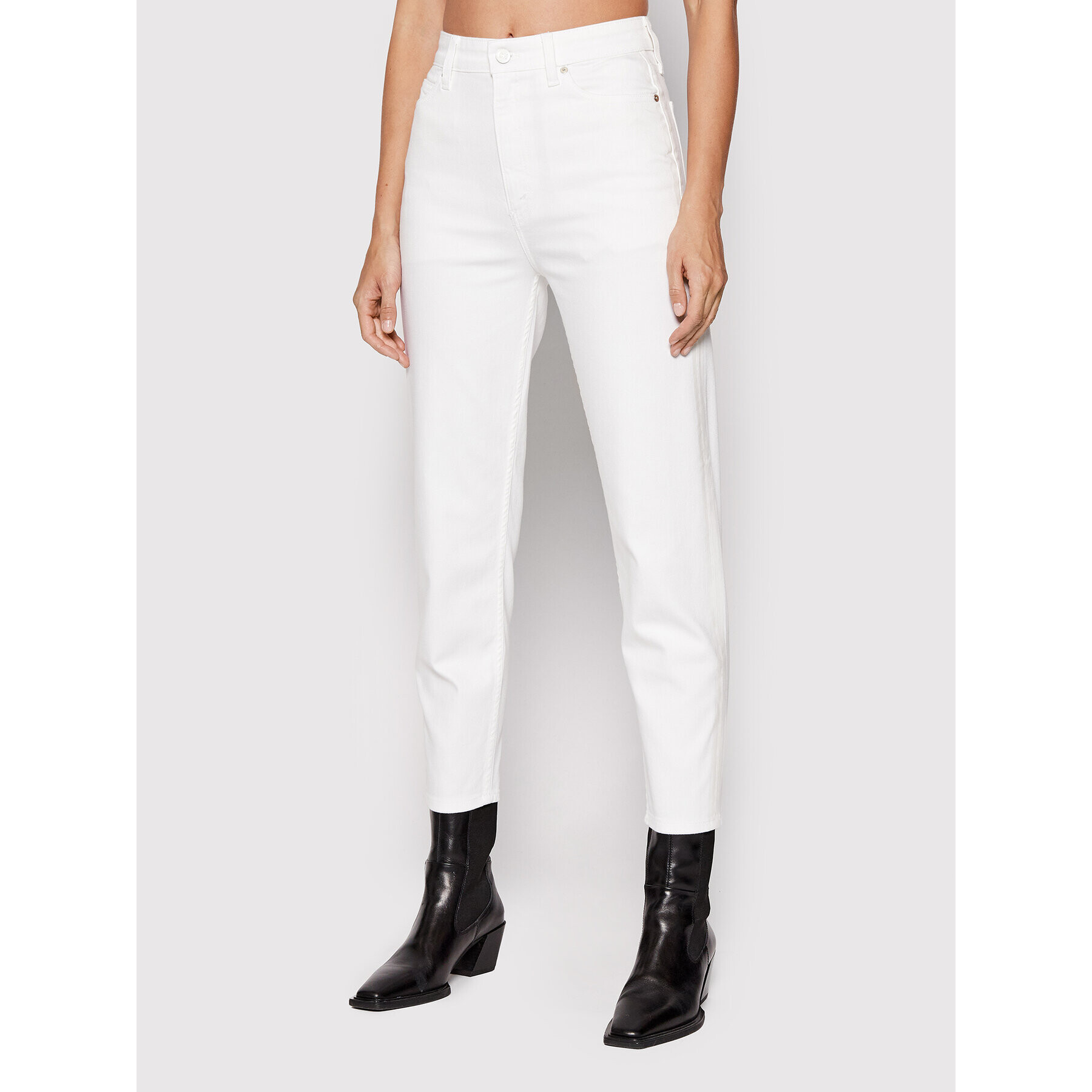 Calvin Klein Jeansy Shine K20K203570 Bílá Mom Fit - Pepit.cz