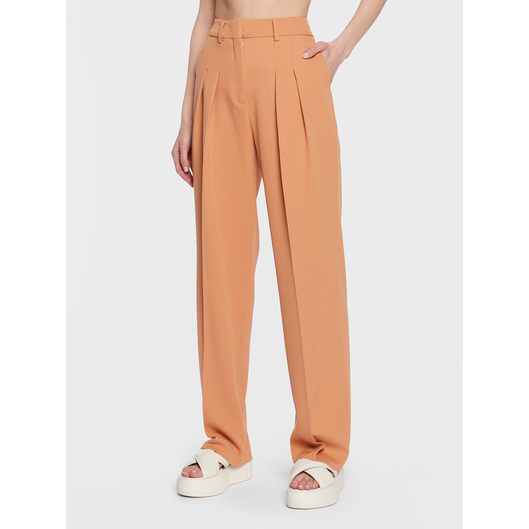 Calvin Klein Kalhoty z materiálu K20K205126 Oranžová Regular Fit - Pepit.cz