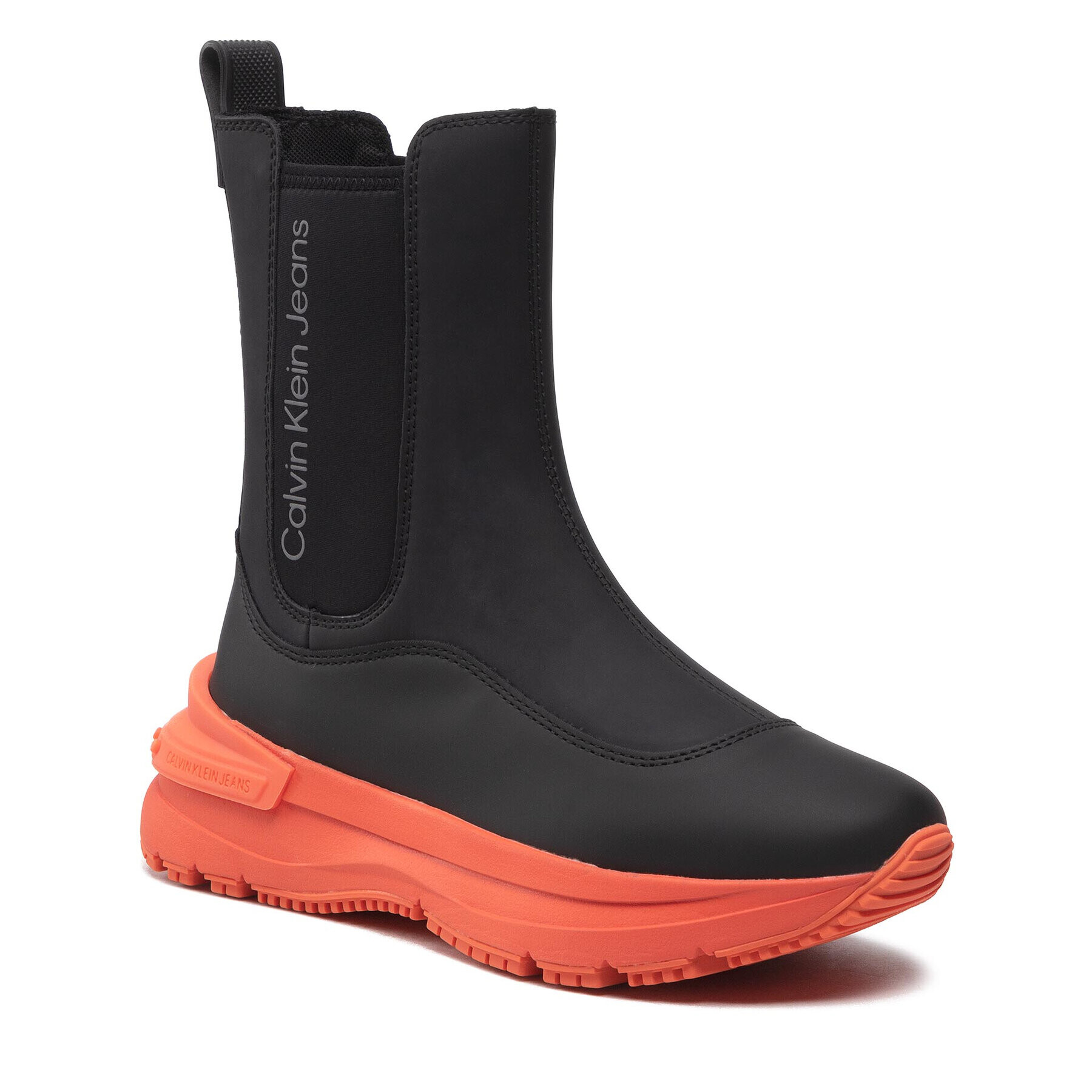 Calvin Klein Kotníková obuv s elastickým prvkem Chunky Runner Chelsea Boot YW0YW00808 Černá - Pepit.cz