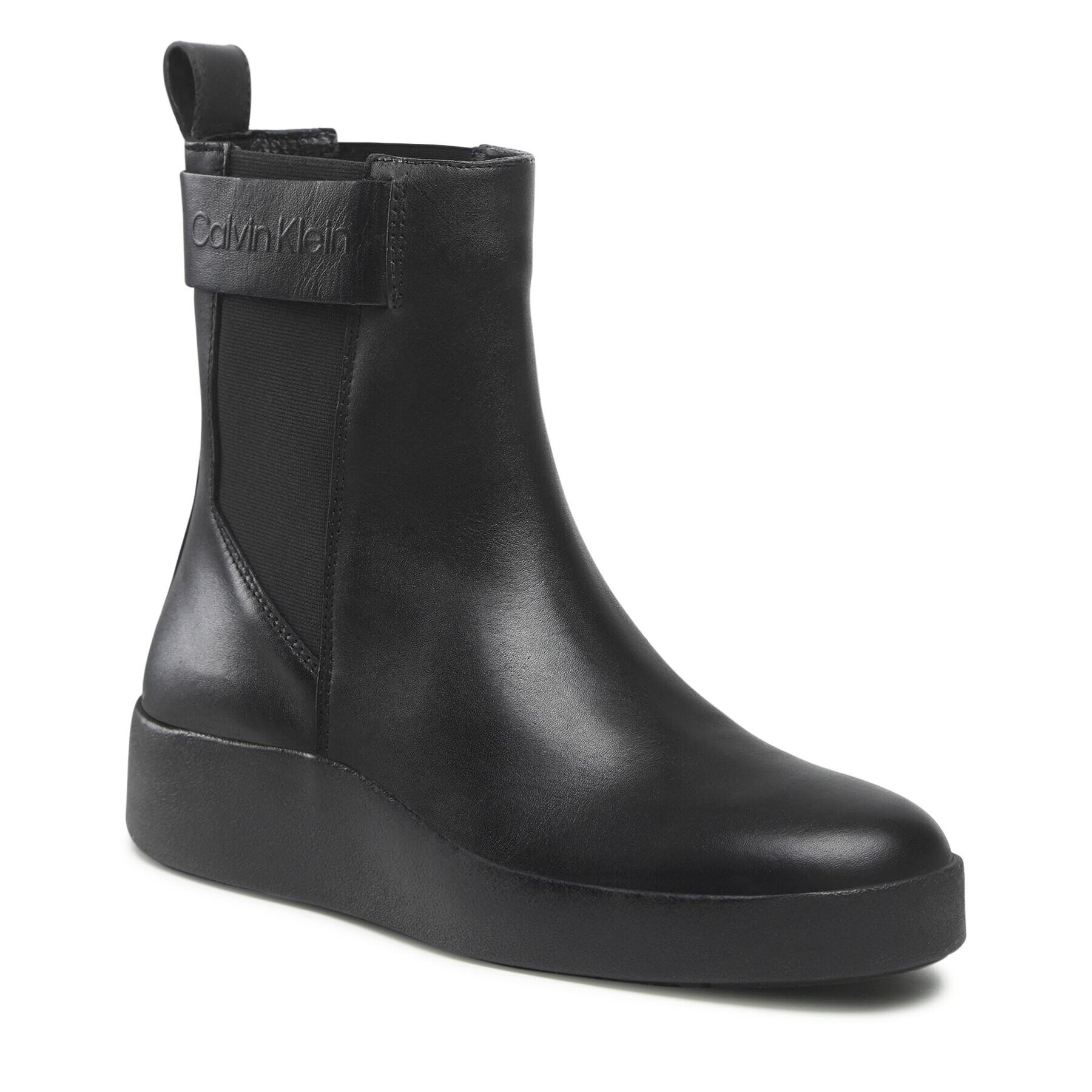 Calvin Klein Kotníková obuv s elastickým prvkem Crepe Chelsea Boot HW0HW01259 Černá - Pepit.cz