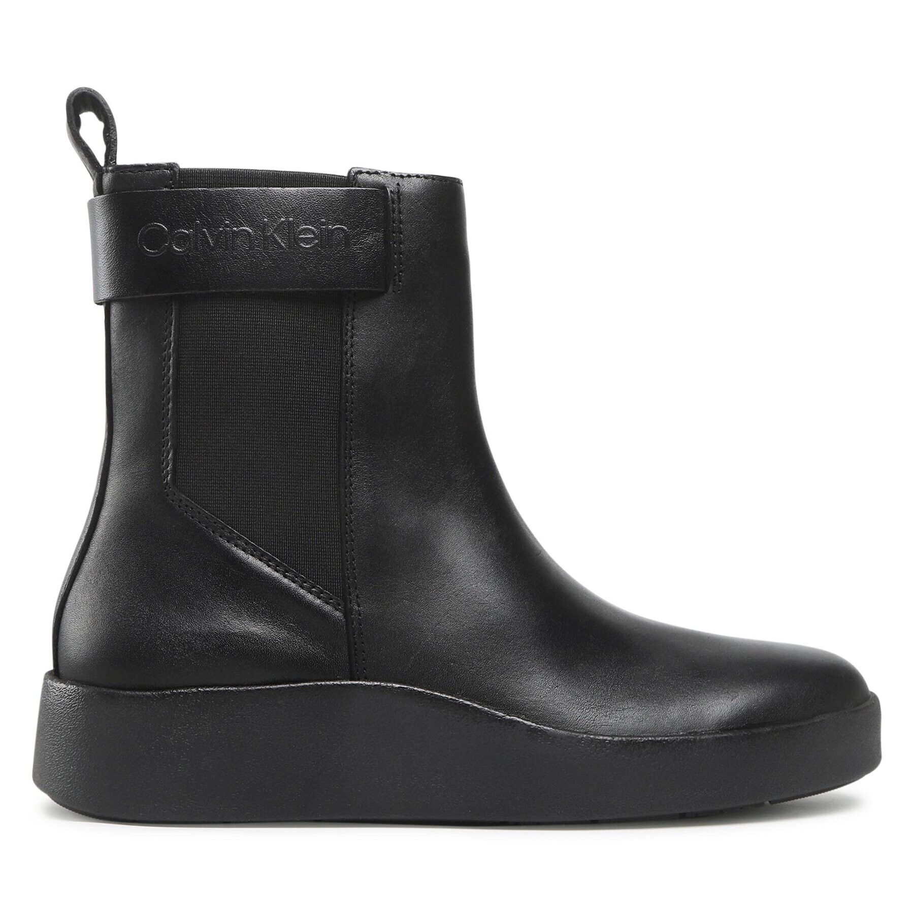 Calvin Klein Kotníková obuv s elastickým prvkem Crepe Chelsea Boot HW0HW01259 Černá - Pepit.cz