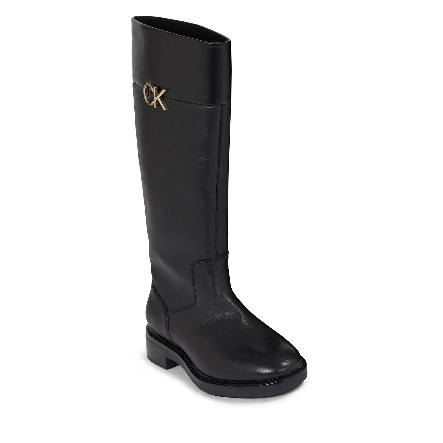 Calvin Klein Kozačky Rubber Sole Knee Boot W/Hw HW0HW01689 Černá - Pepit.cz