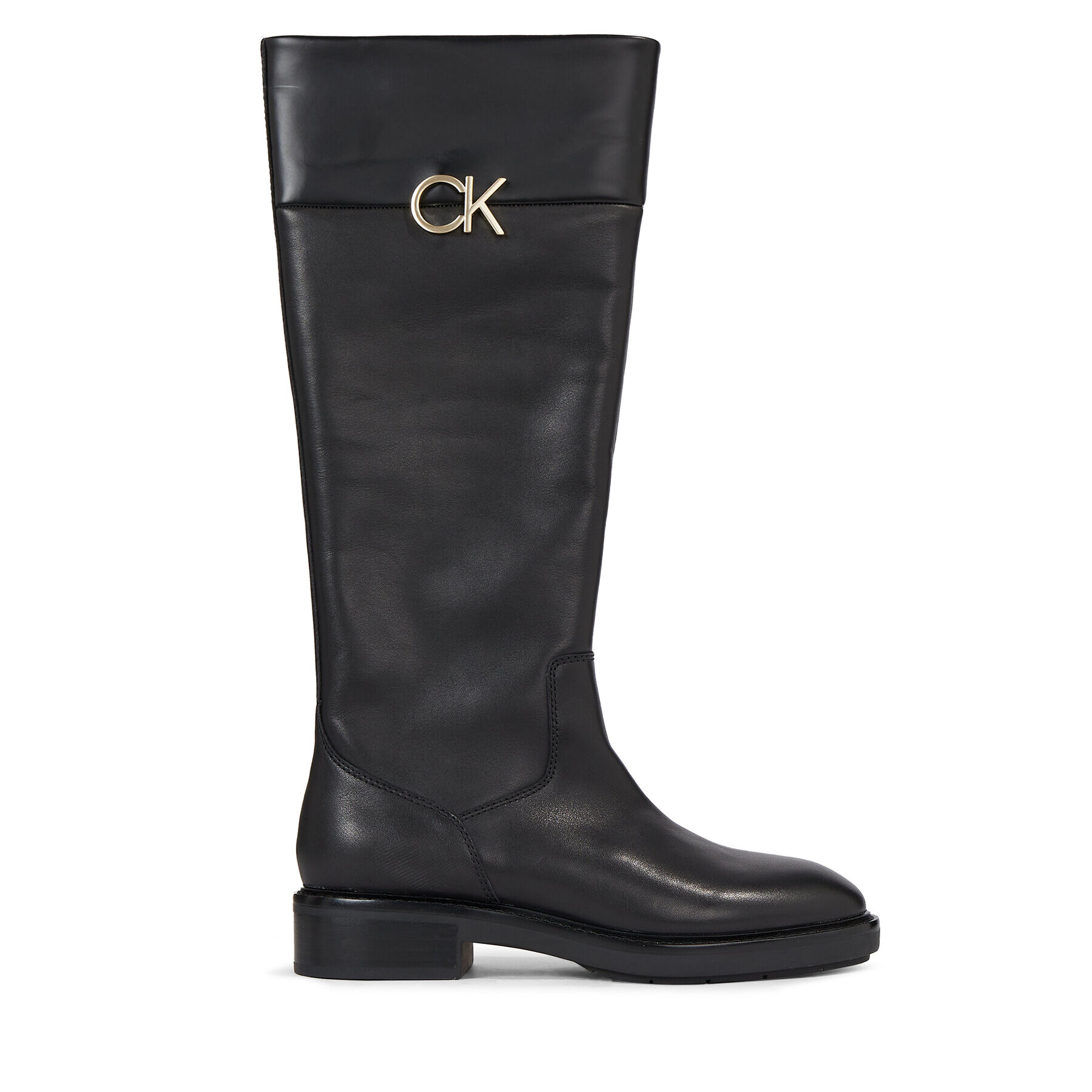 Calvin Klein Kozačky Rubber Sole Knee Boot W/Hw HW0HW01689 Černá - Pepit.cz