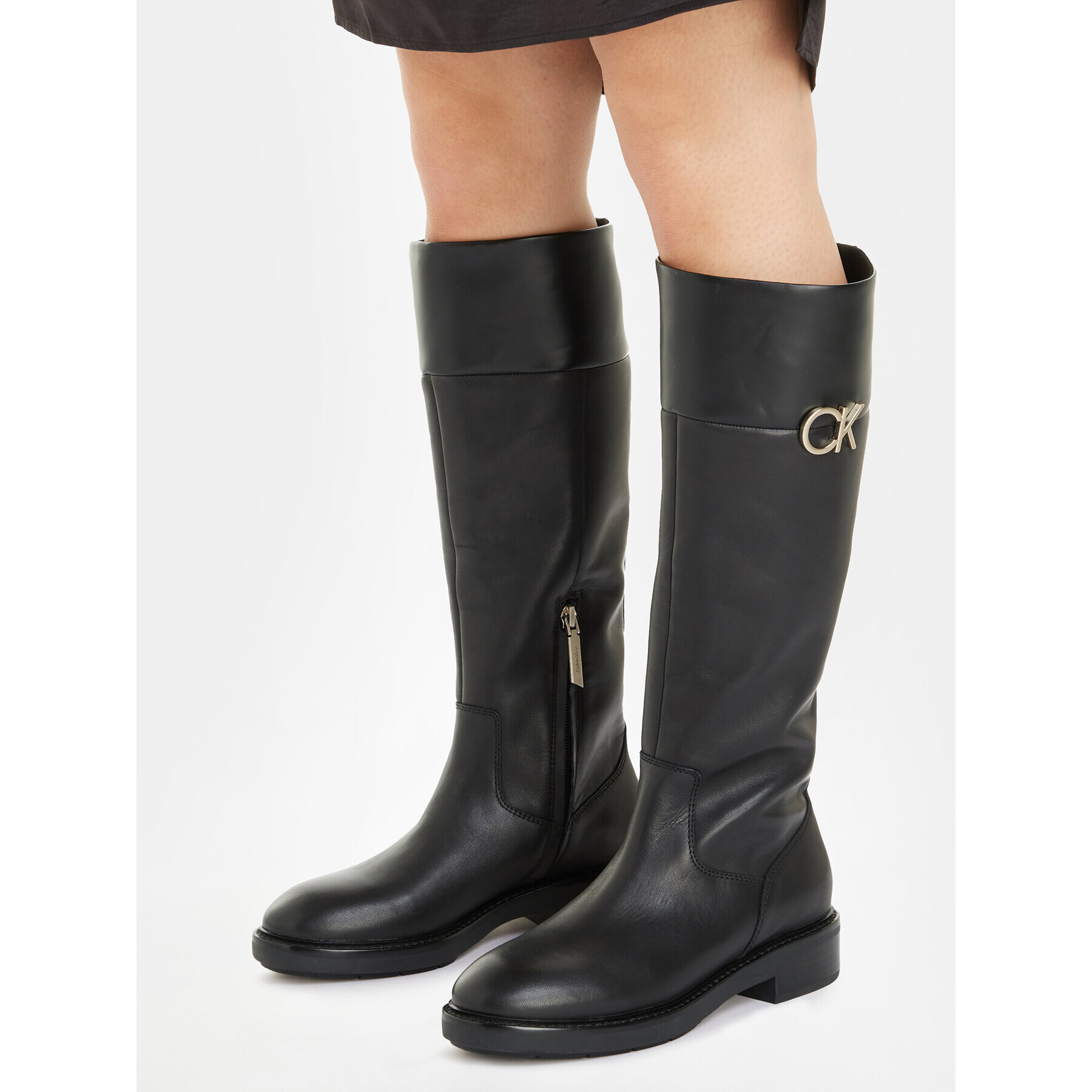 Calvin Klein Kozačky Rubber Sole Knee Boot W/Hw HW0HW01689 Černá - Pepit.cz